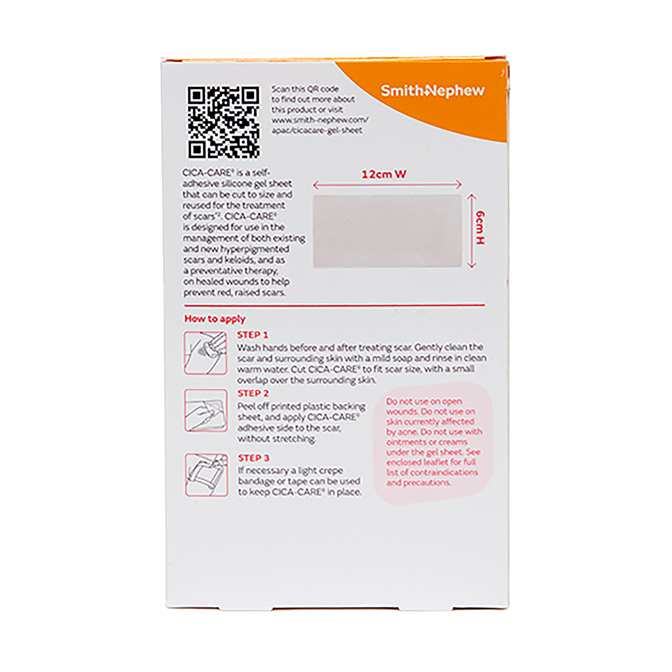 Cica Care Gel Sheet 6cm X 12cm - 1 sheet - Image 2