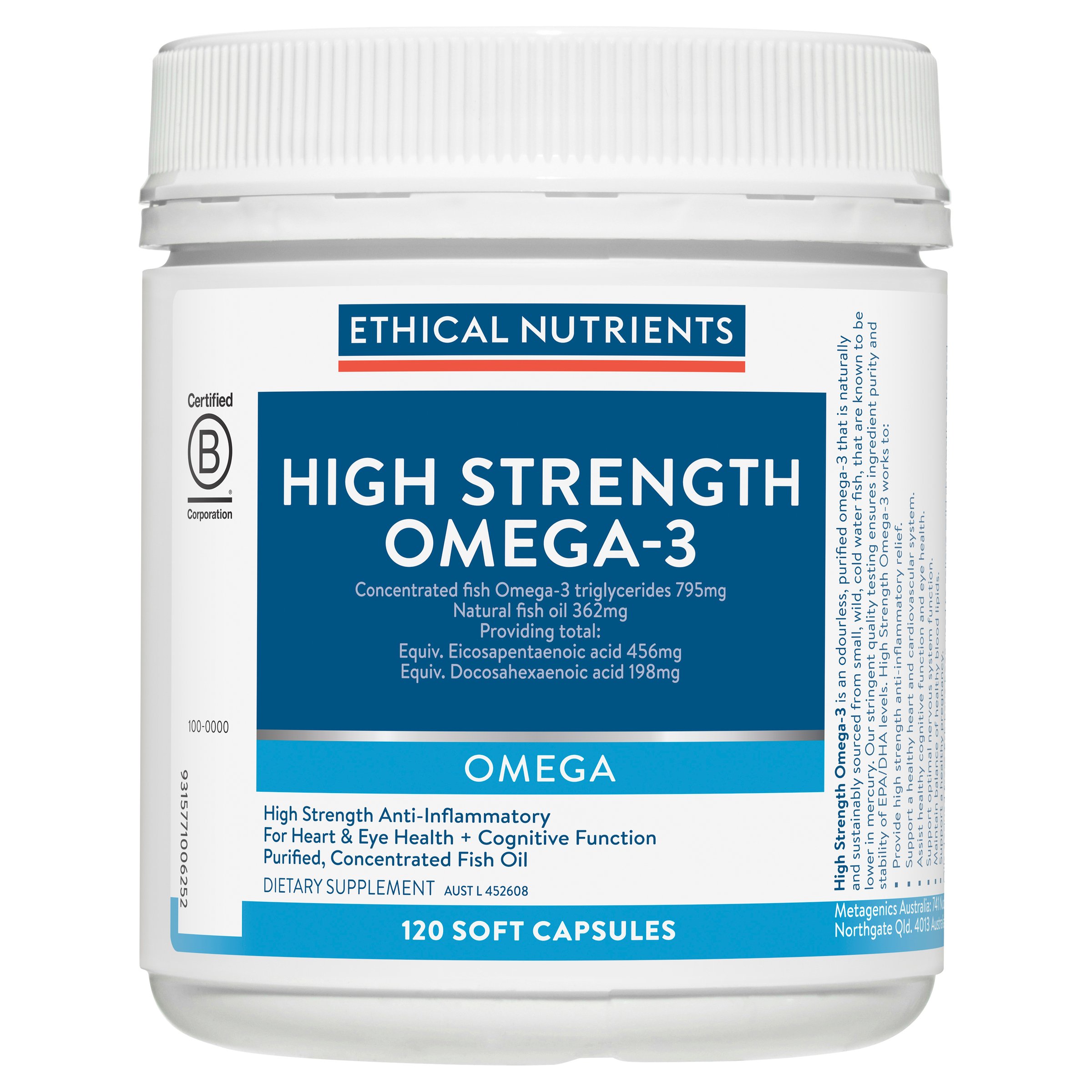 Ethical Nutrients High Strength Omega-3 120 Capsules - Image 1