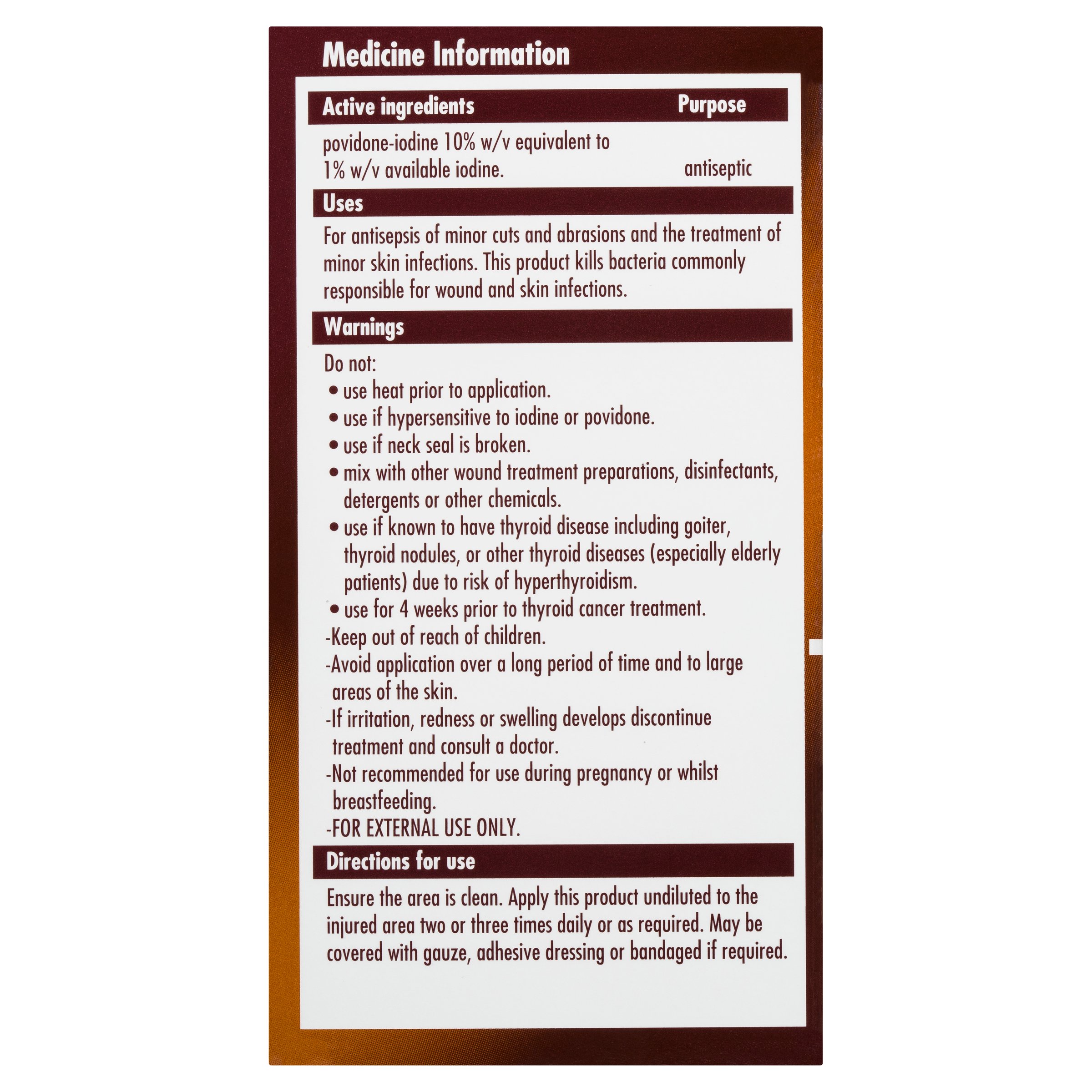 Betadine Antiseptic Liquid 10% - 100ml - Image 2