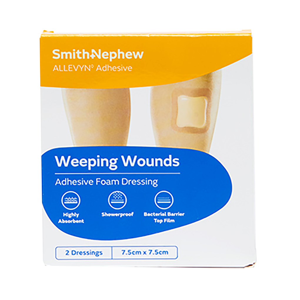 Allevyn Adhesive Foam Dressing 7.5cm X 7.5cm - 2 pack - Image 1