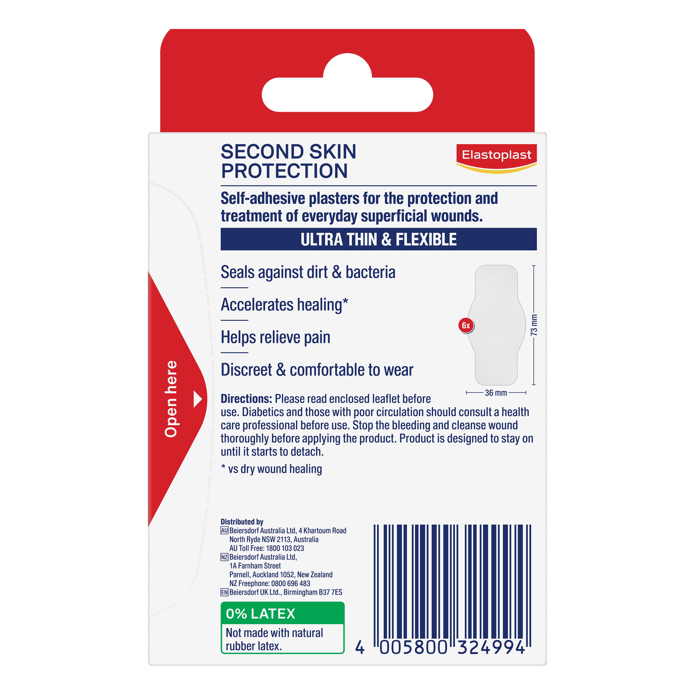 Elastoplast Second Skin Protection Plaster 6 strips - Image 2