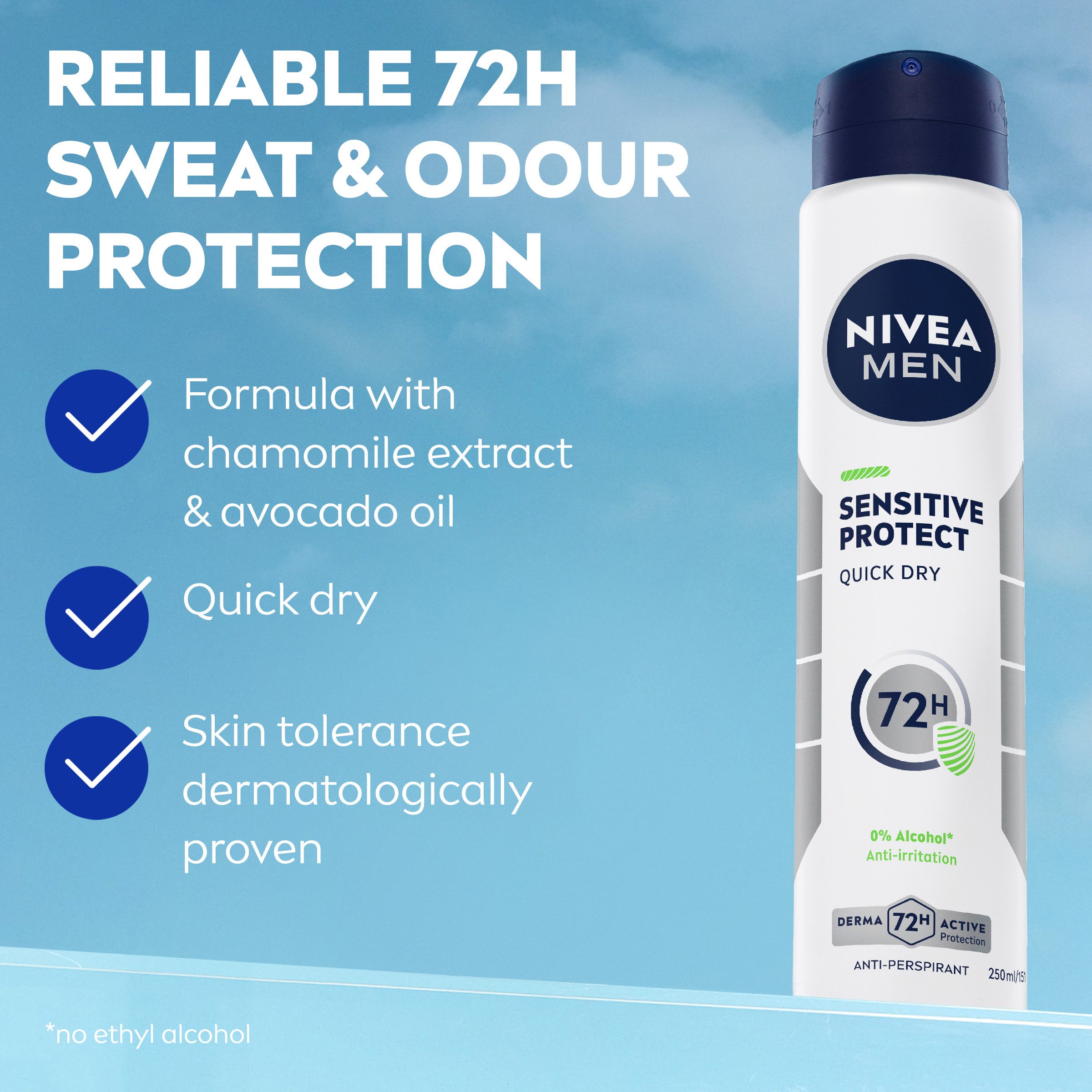 Nivea Men Deodorant Sensitive Protect Anti-Perspirant 250ml - Image 5