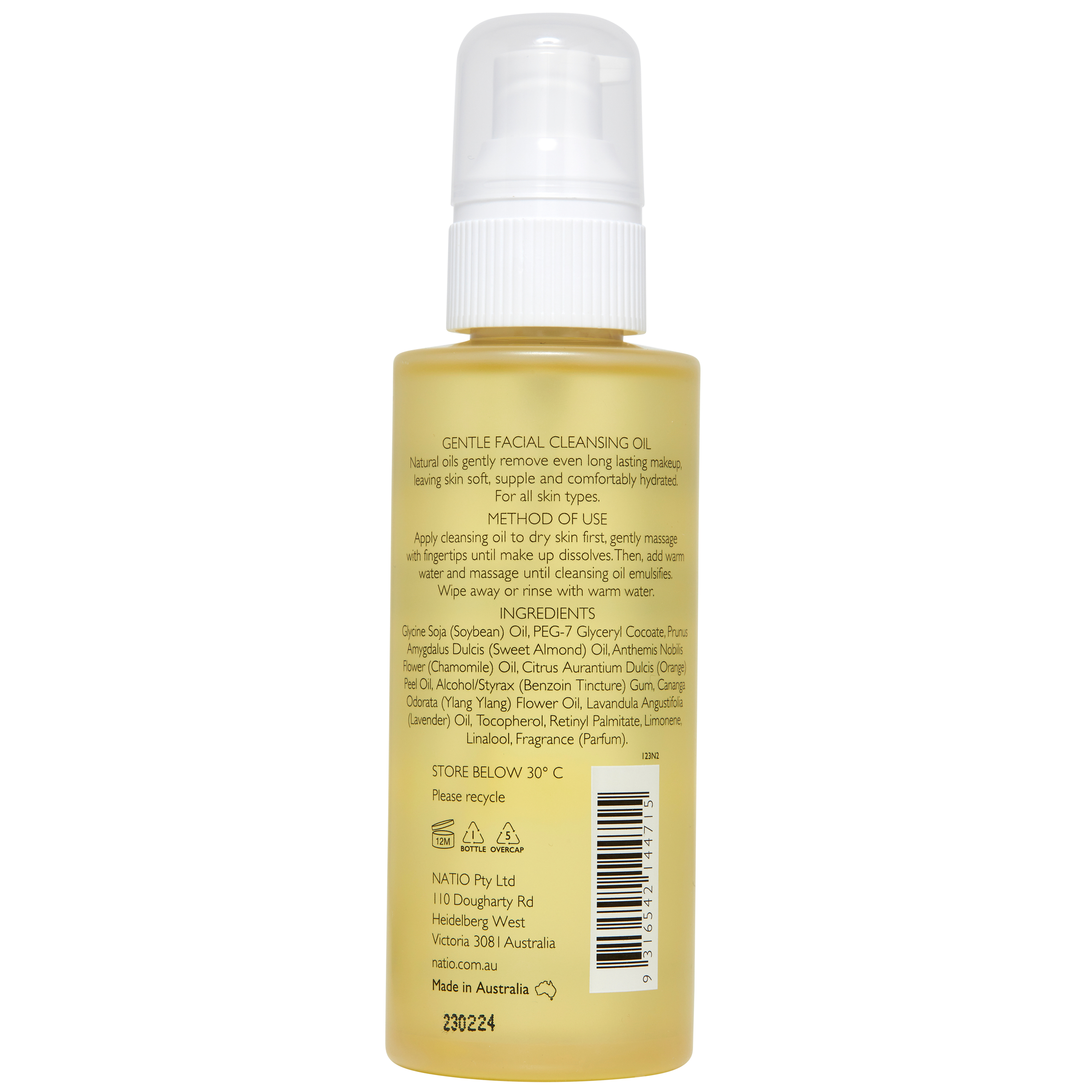 Natio Aromatherapy Gentle Facial Cleansing Oil 125ml - Image 2