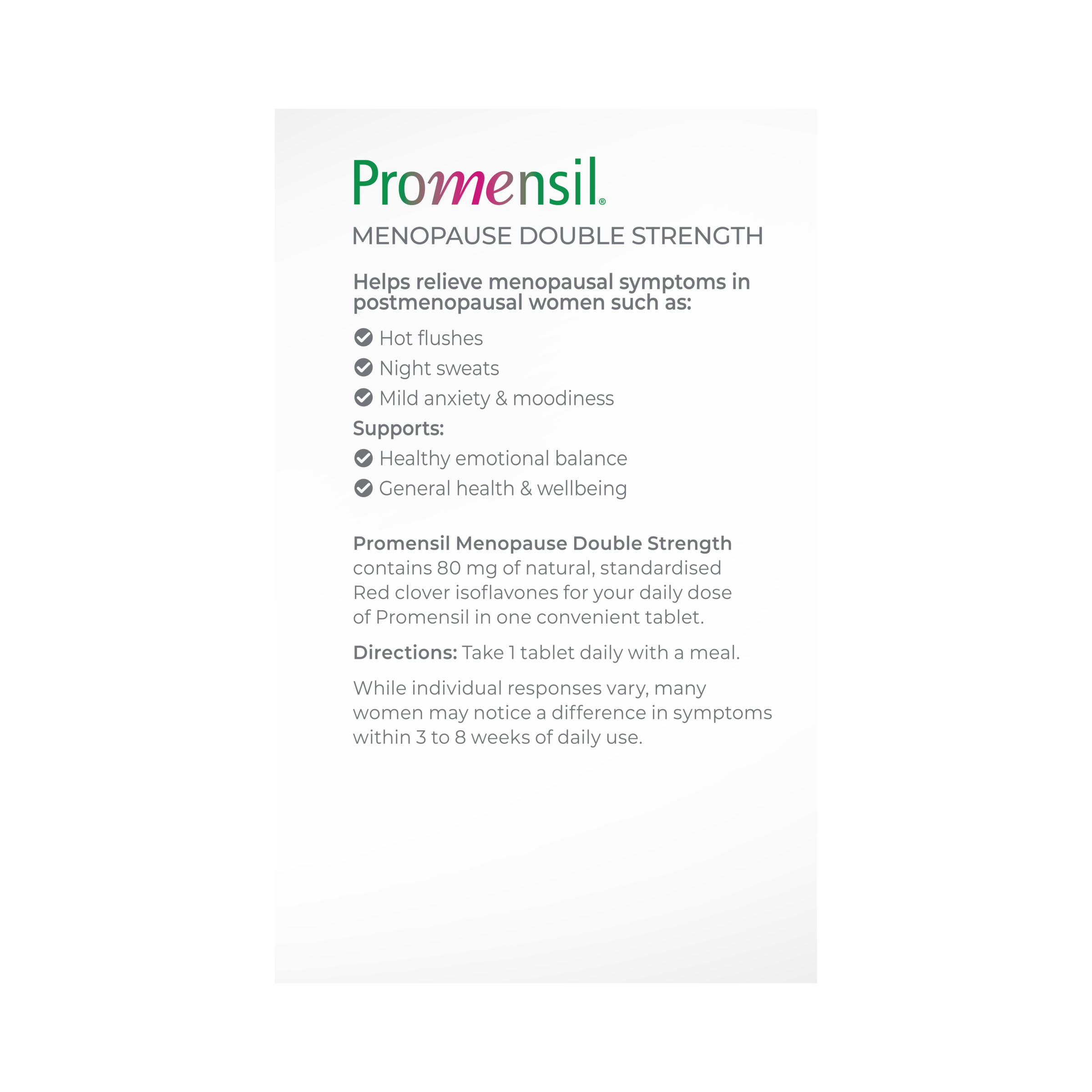 Promensil Menopause Double Strength 30 tablets - Image 2