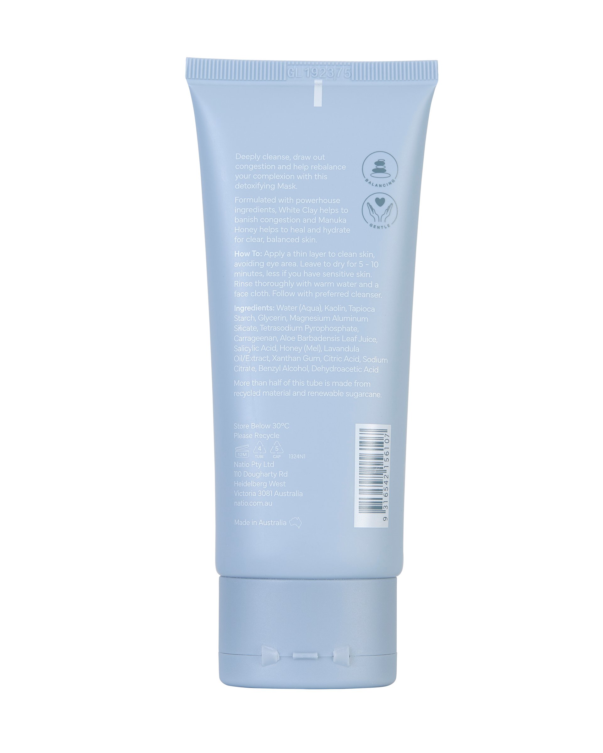 Natio Clear Clarifying White Clay Face Mask 80ml - Image 2