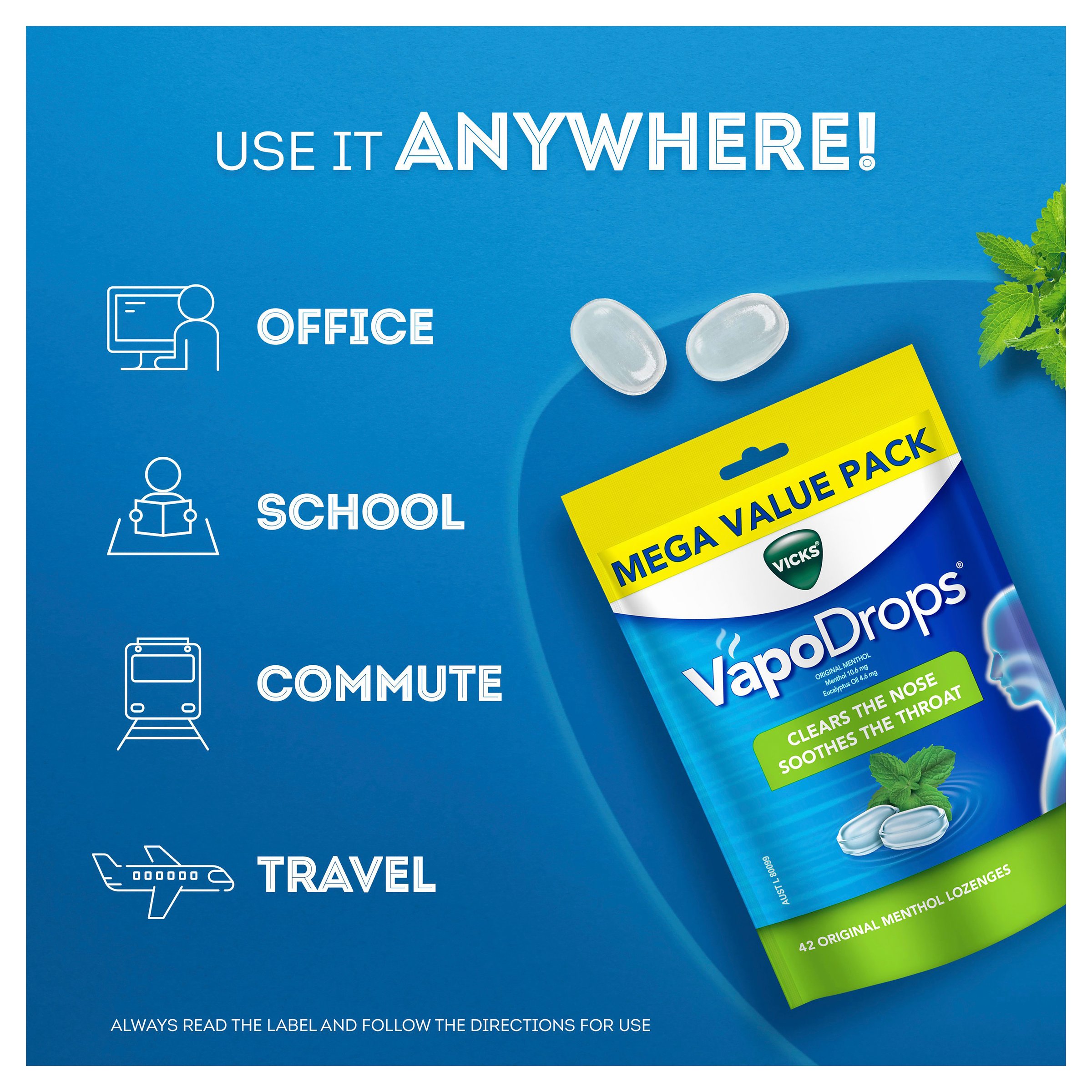 Vicks Vapodrops Original 42 lozenges - Image 7
