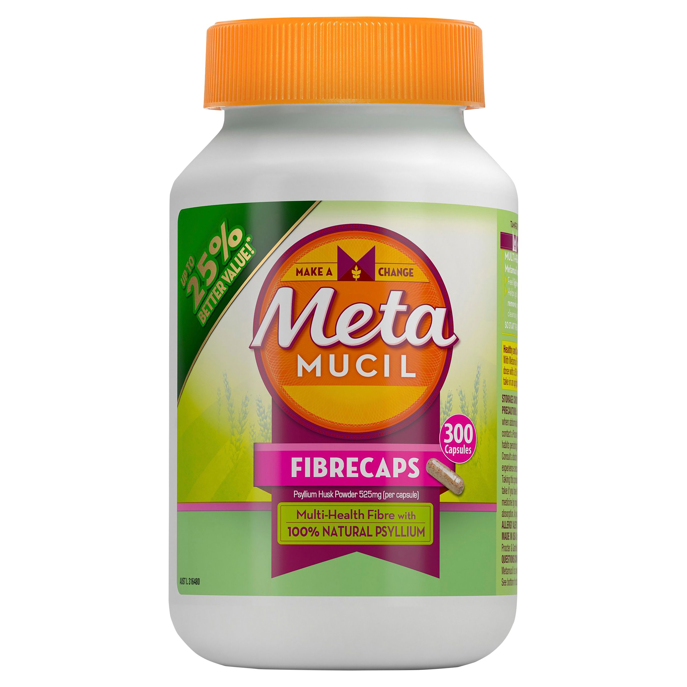 Metamucil Daily Fibre Supplement 300 capsules - Image 1