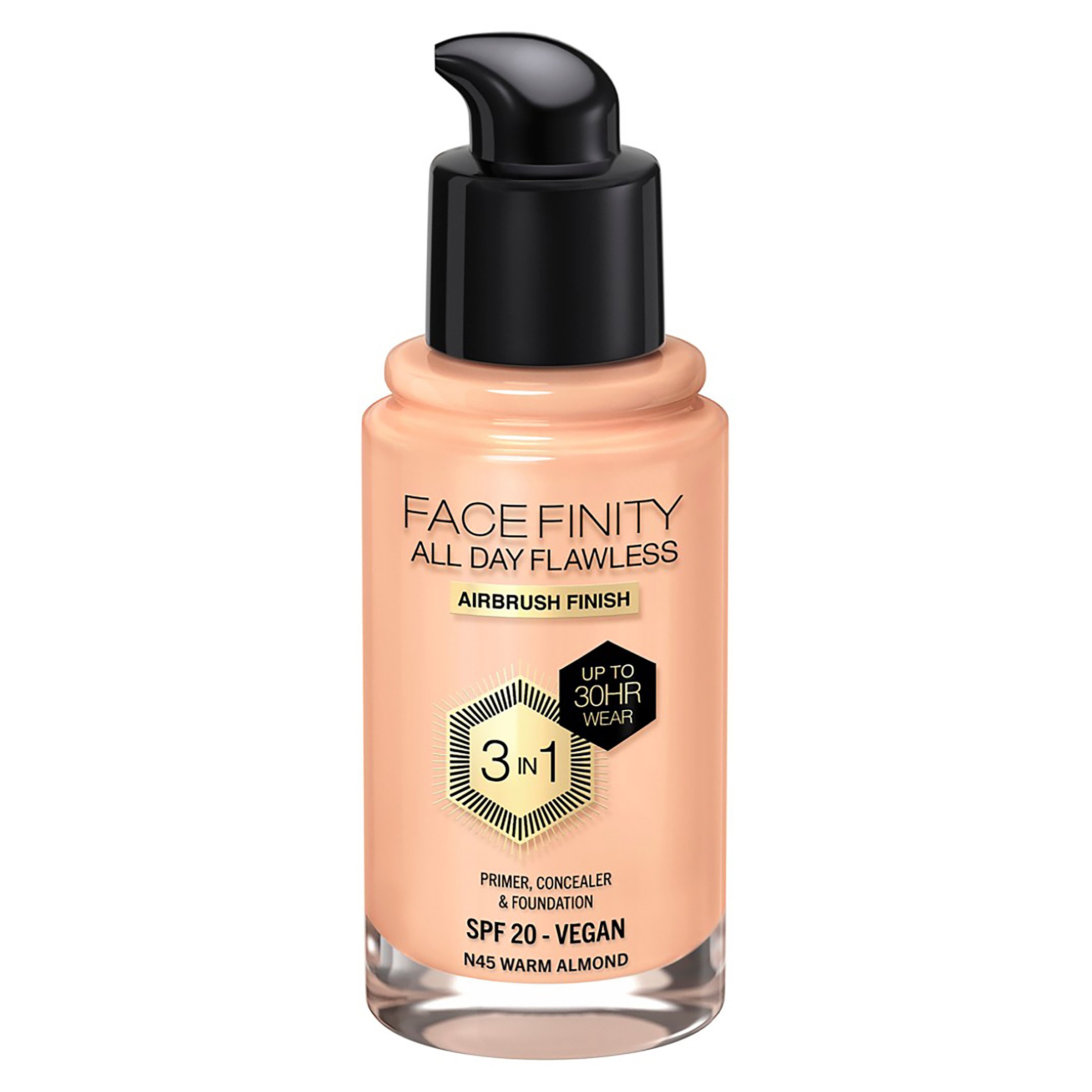 Max Factor Facefinity All Day Flawless D5 Free Foundation Warm Almond 45 - 30ml - Image 1