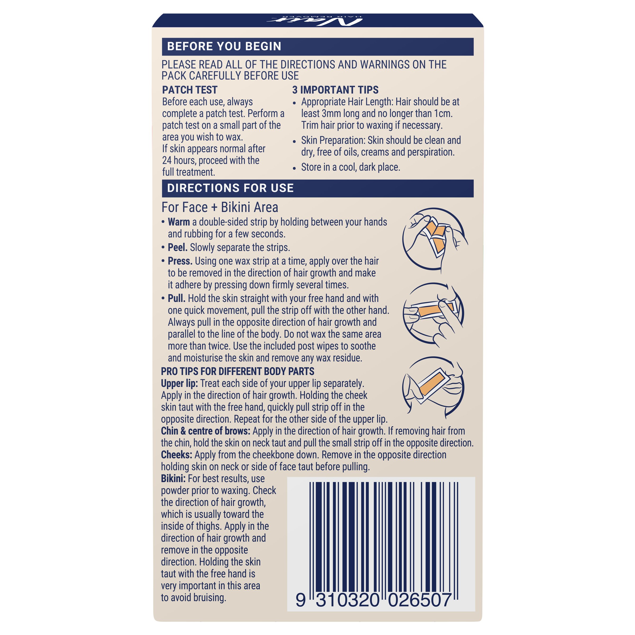 Nair Easiwax Wax Strips Mini 20 pack - Image 2