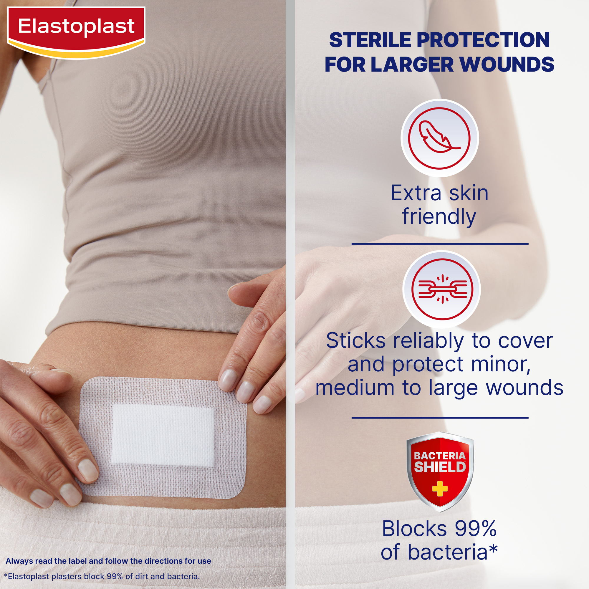 Elastoplast Sensitive XXL Dressing 8 x 10cm - 5 pack - Image 5