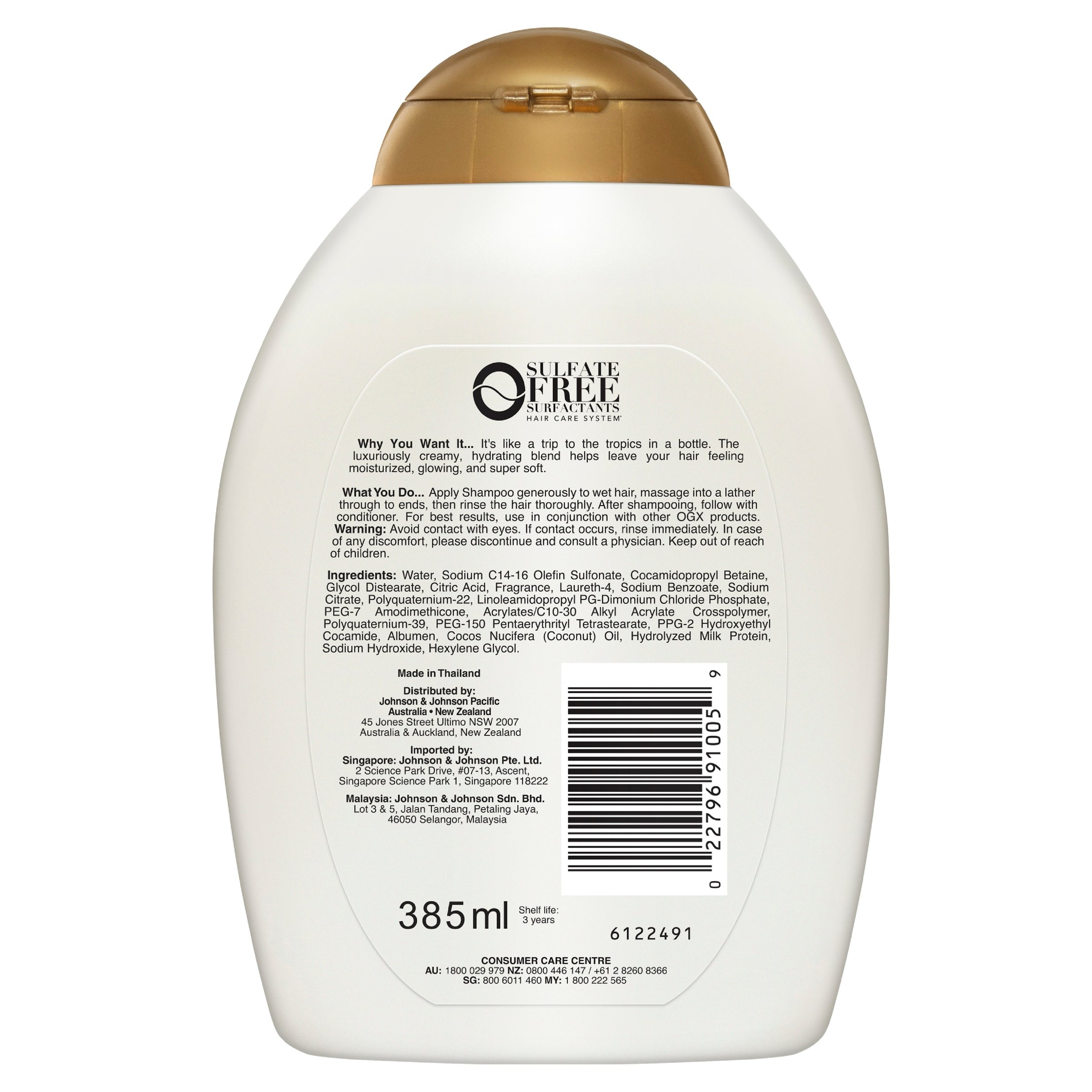 OGX Nourishing Coconut Milk Shampoo 385ml - Image 2