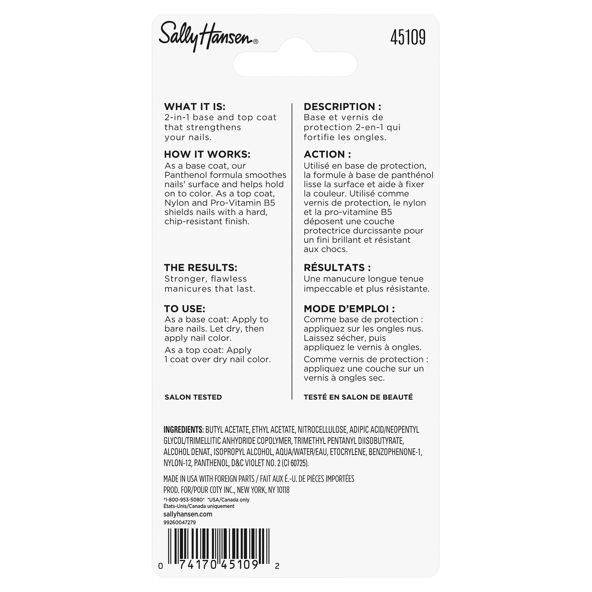 Sally Hansen Double Duty Strengthening Base & Top Coat 13.3ml - Image 2