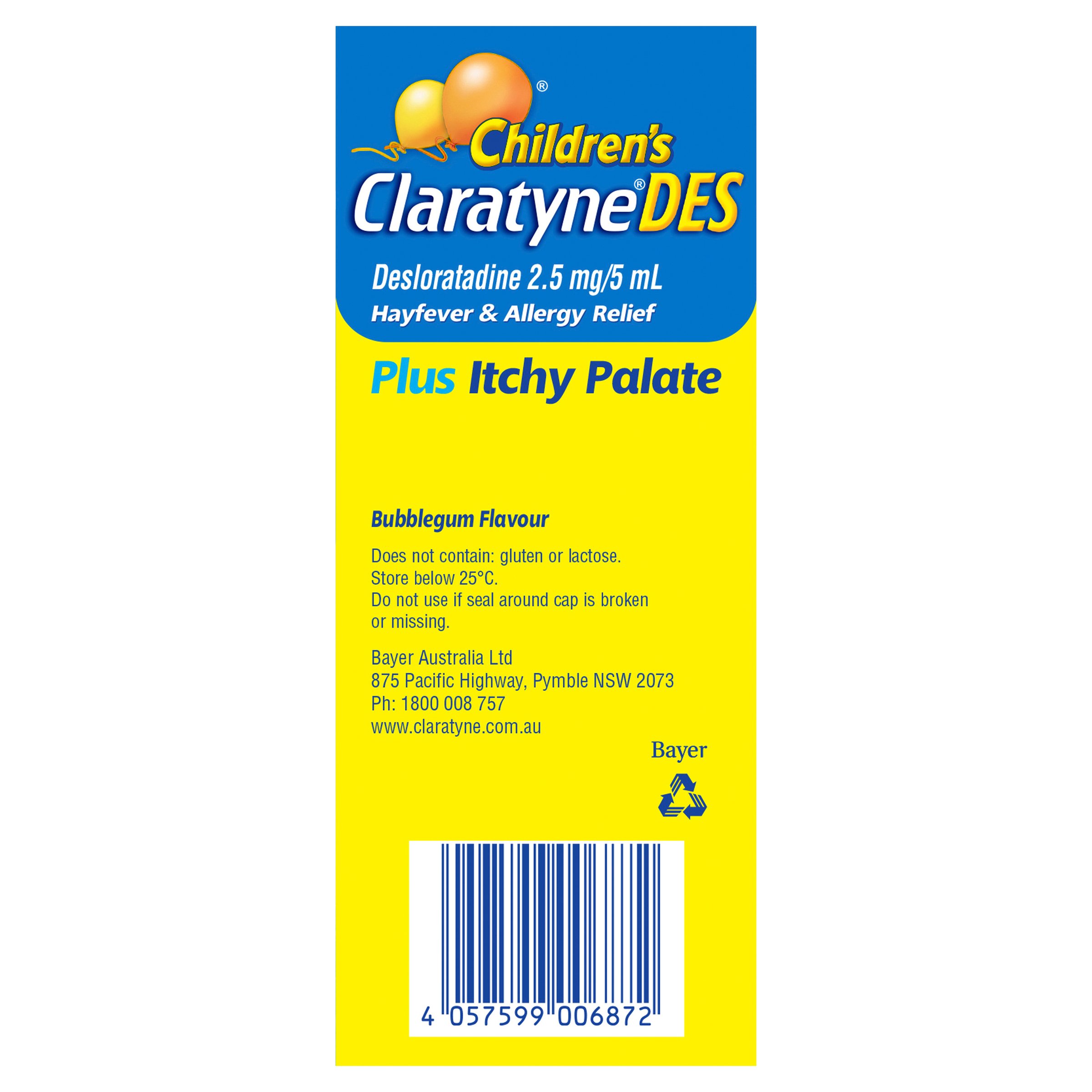Claratyne Children Desloratadine Hayfever & Allergy Relief 100ml Syrup - Image 4