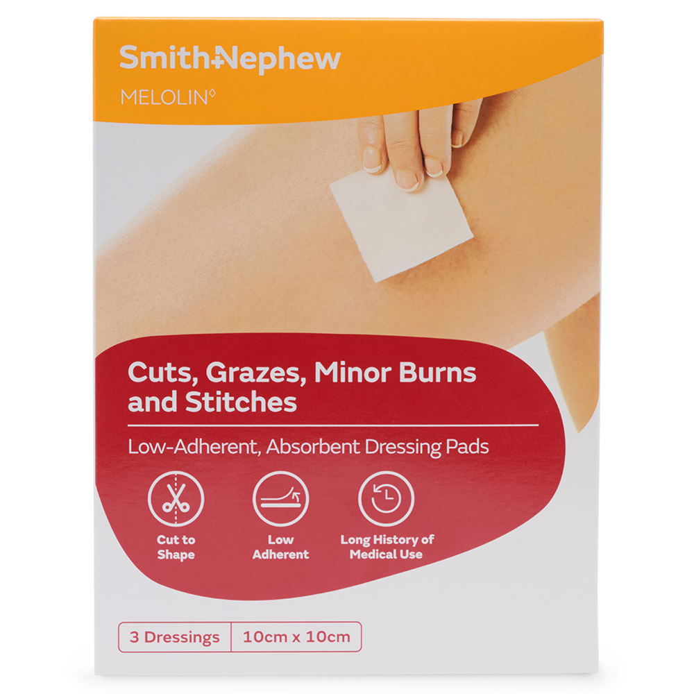 Melolin Wound Dressing Pad 10cm X 10cm - 3 pack - Image 1