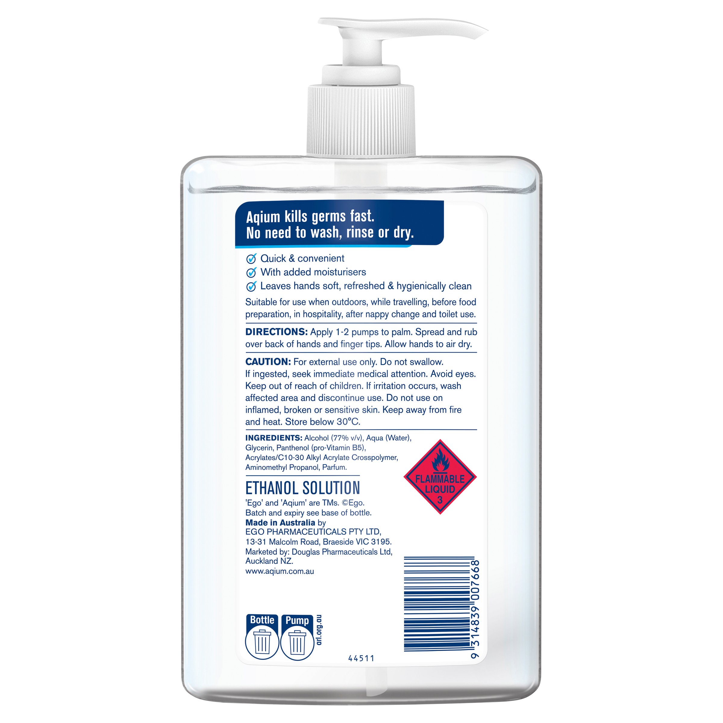 Ego Aqium Hand Sanitiser 1 litre - Image 2