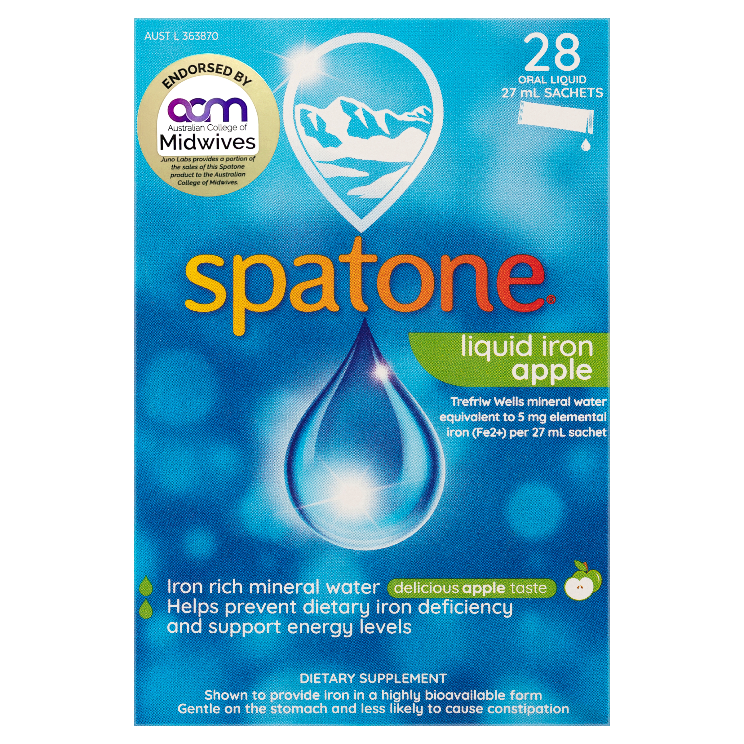 Spatone Liquid Iron Apple 28 sachets - Image 1
