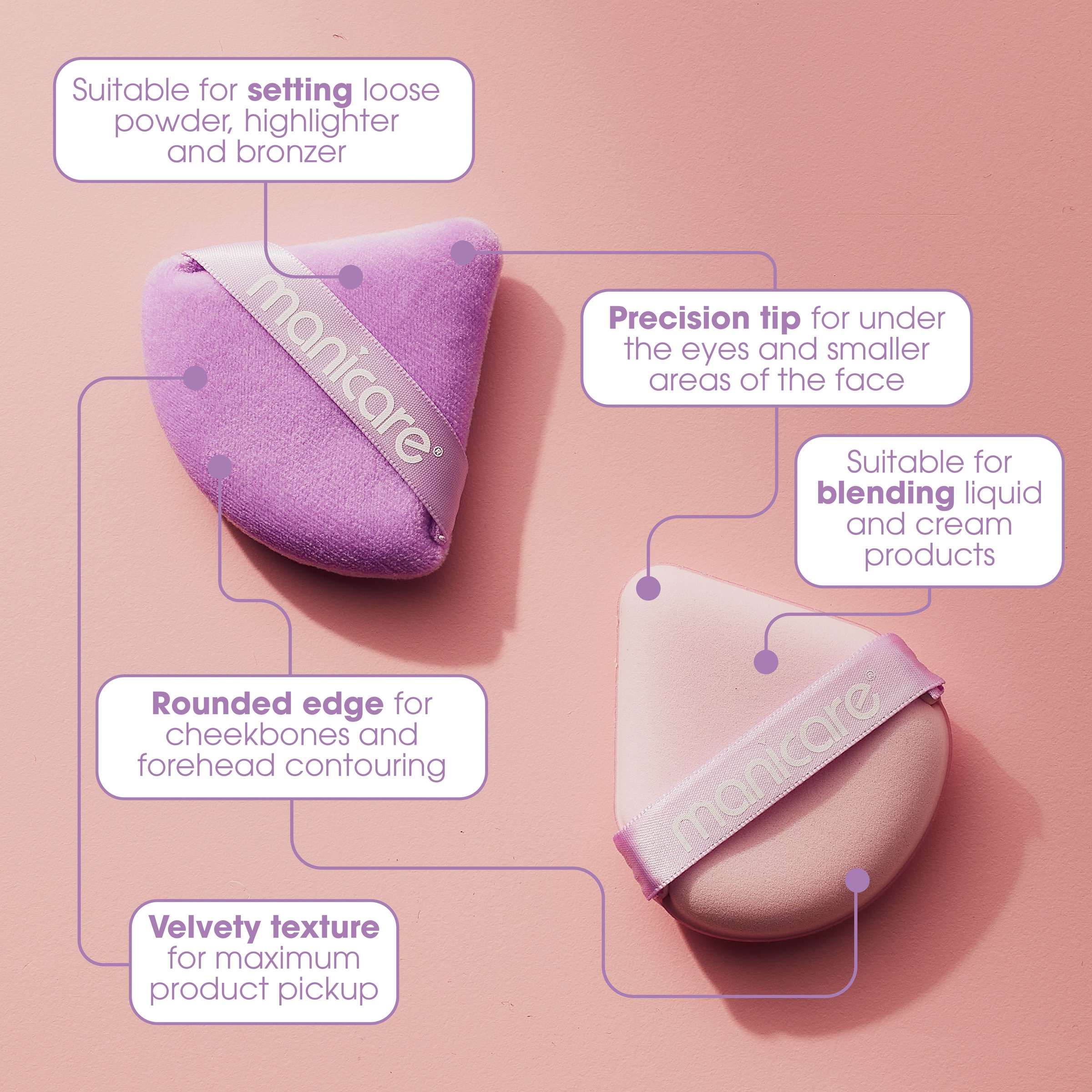 Manicare Wet & Dry Beauty Puffs 2 pack - Image 5