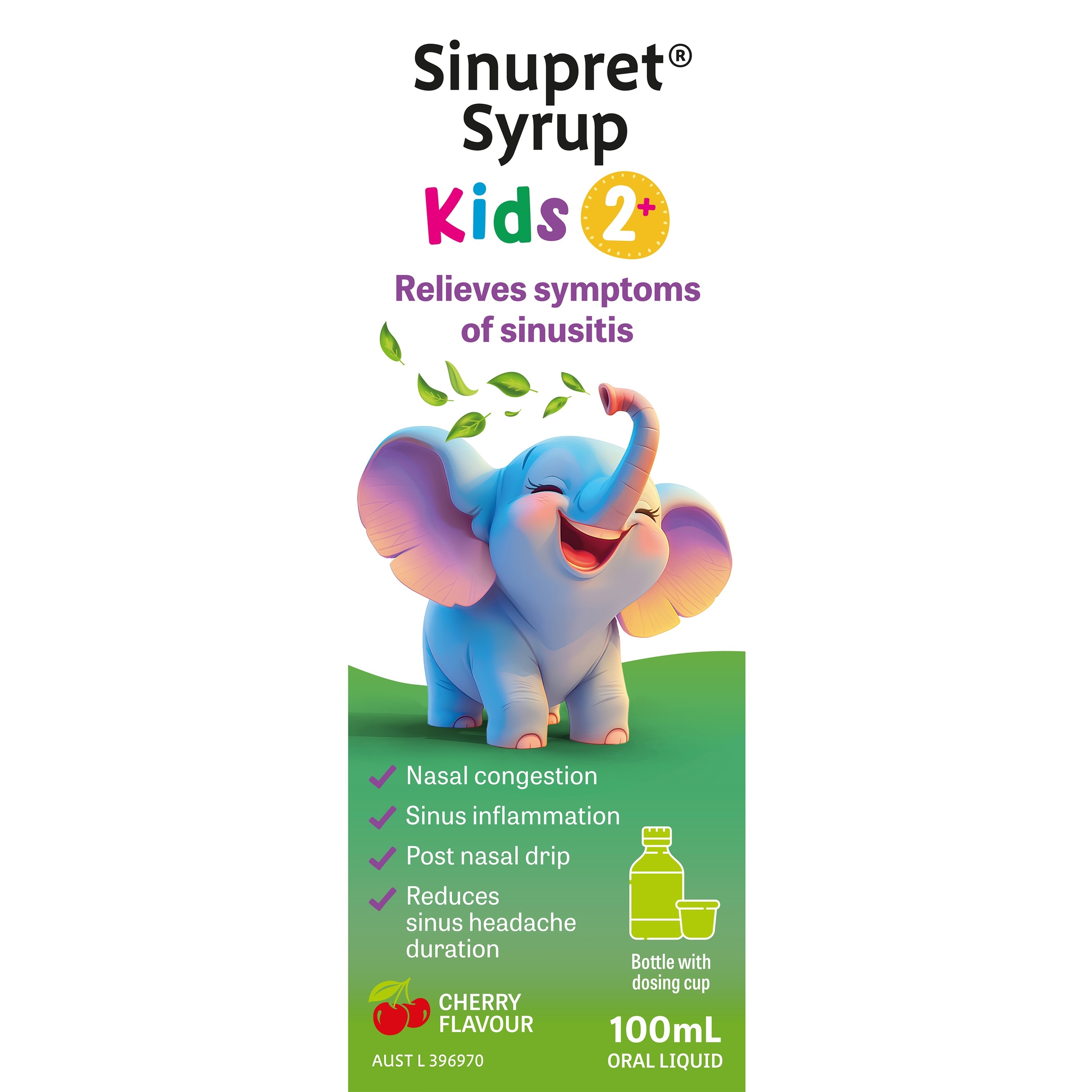 Sinupret Syrup Kids 2+ Cherry Flavour 100ml - Image 1
