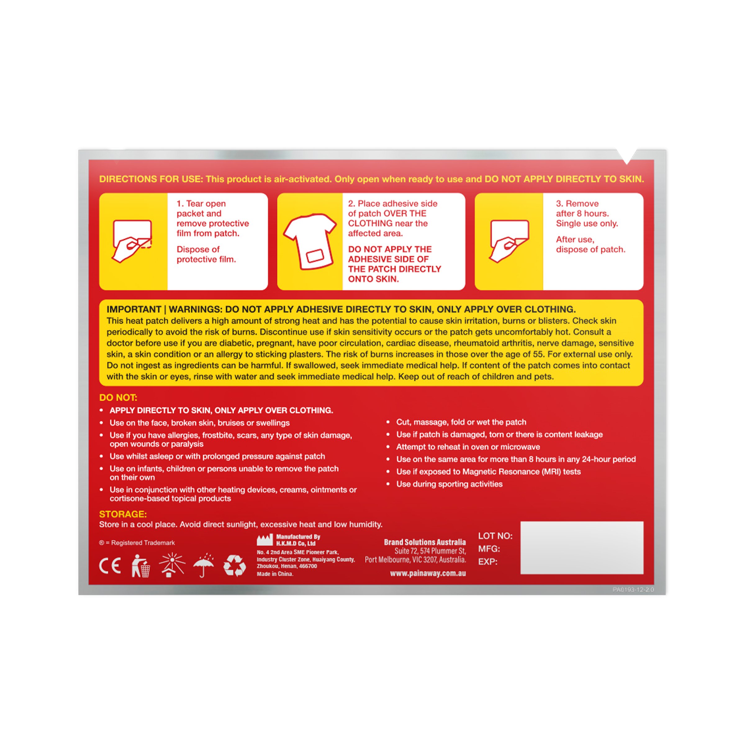 Pain Away Heat Patches Regular 8 pack - Image 4