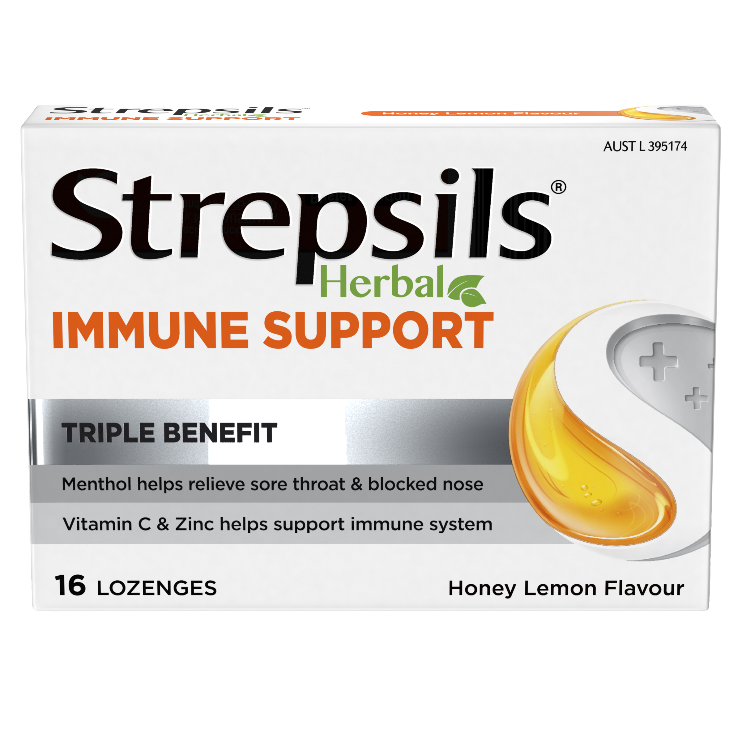 Strepsils Herbal Immune Support Honey Lemon 16 Lozenges - Image 8