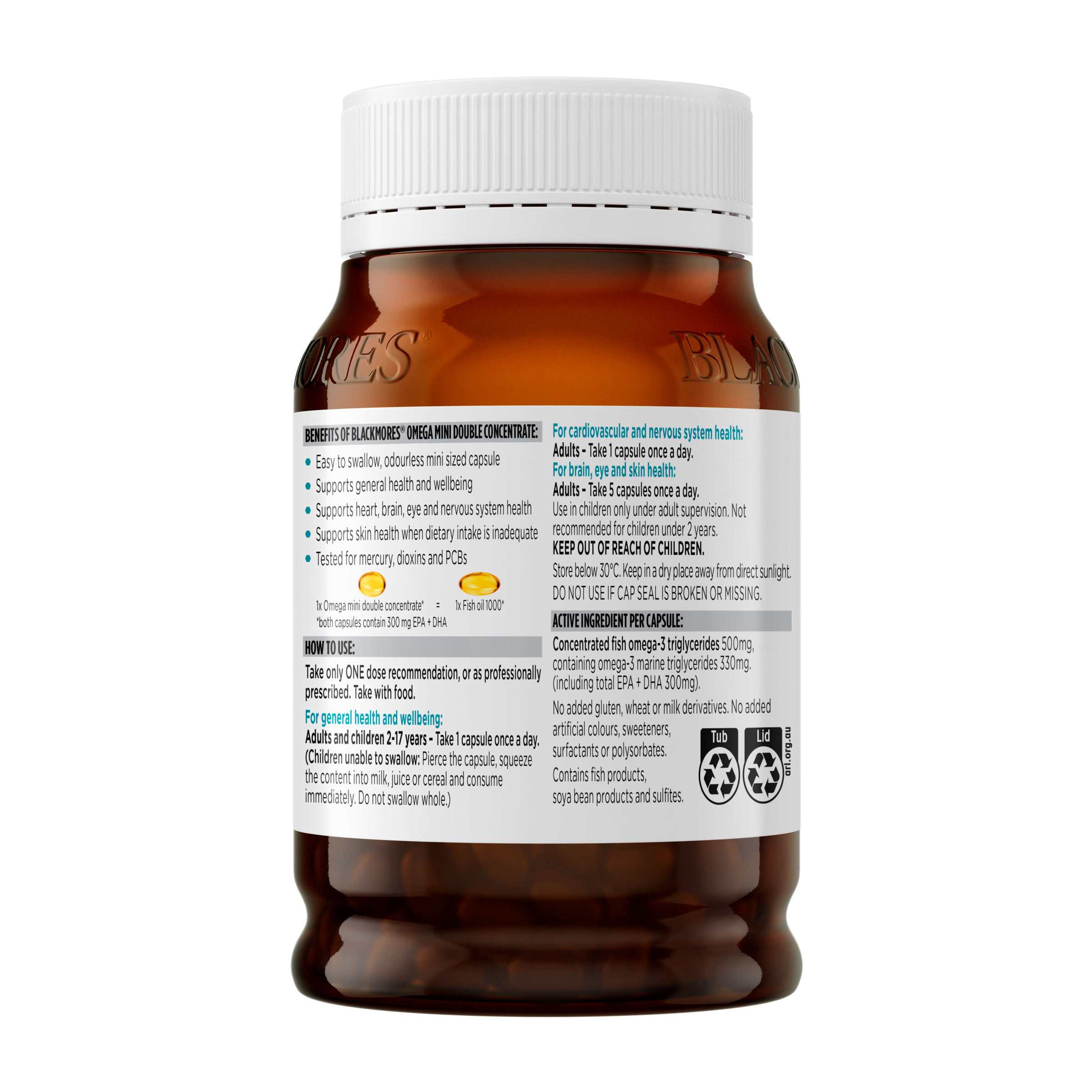Blackmores Omega Mini Double Concentrate 400 capsules - Image 3