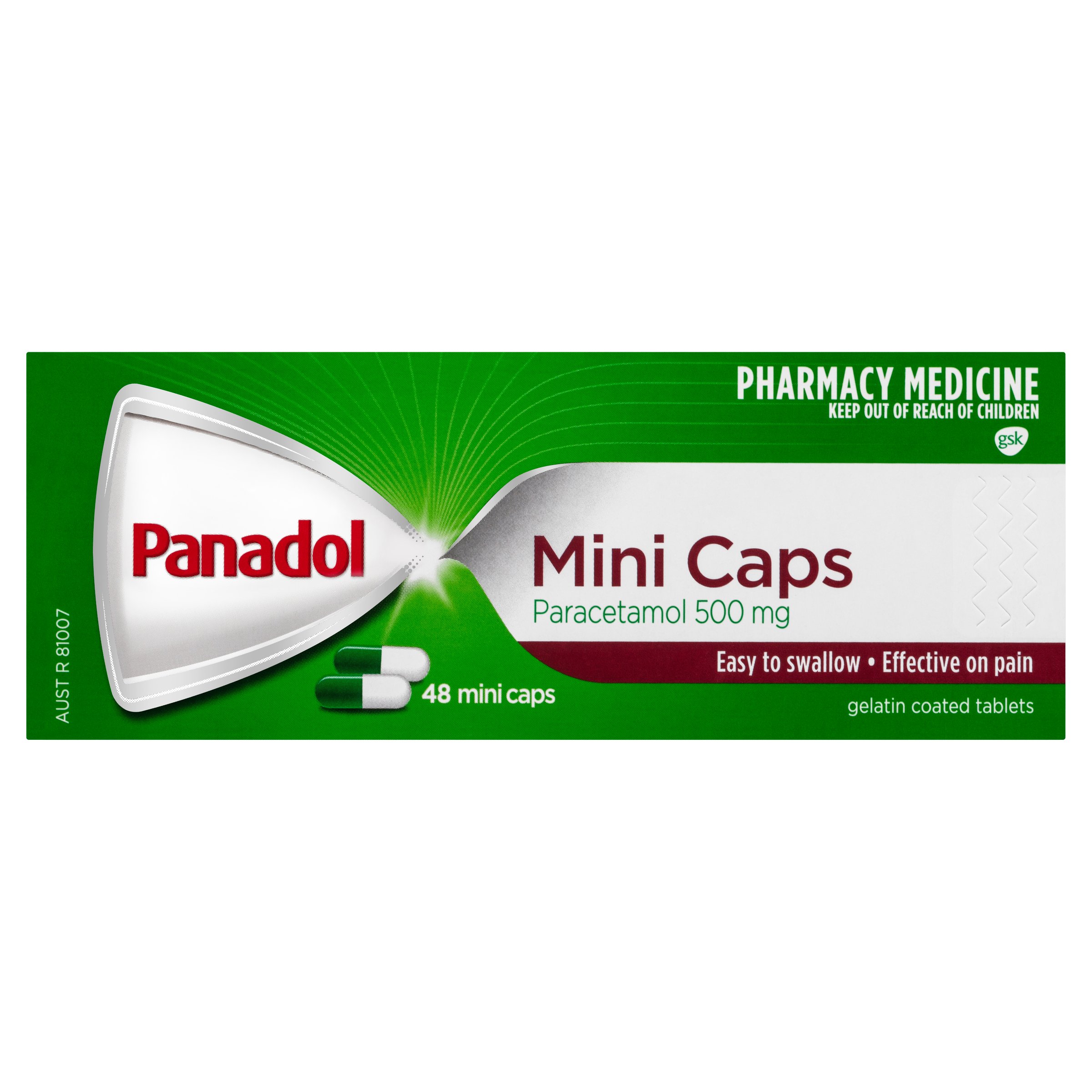 Panadol Mini Caps 500mg - 48 caplets - Image 1