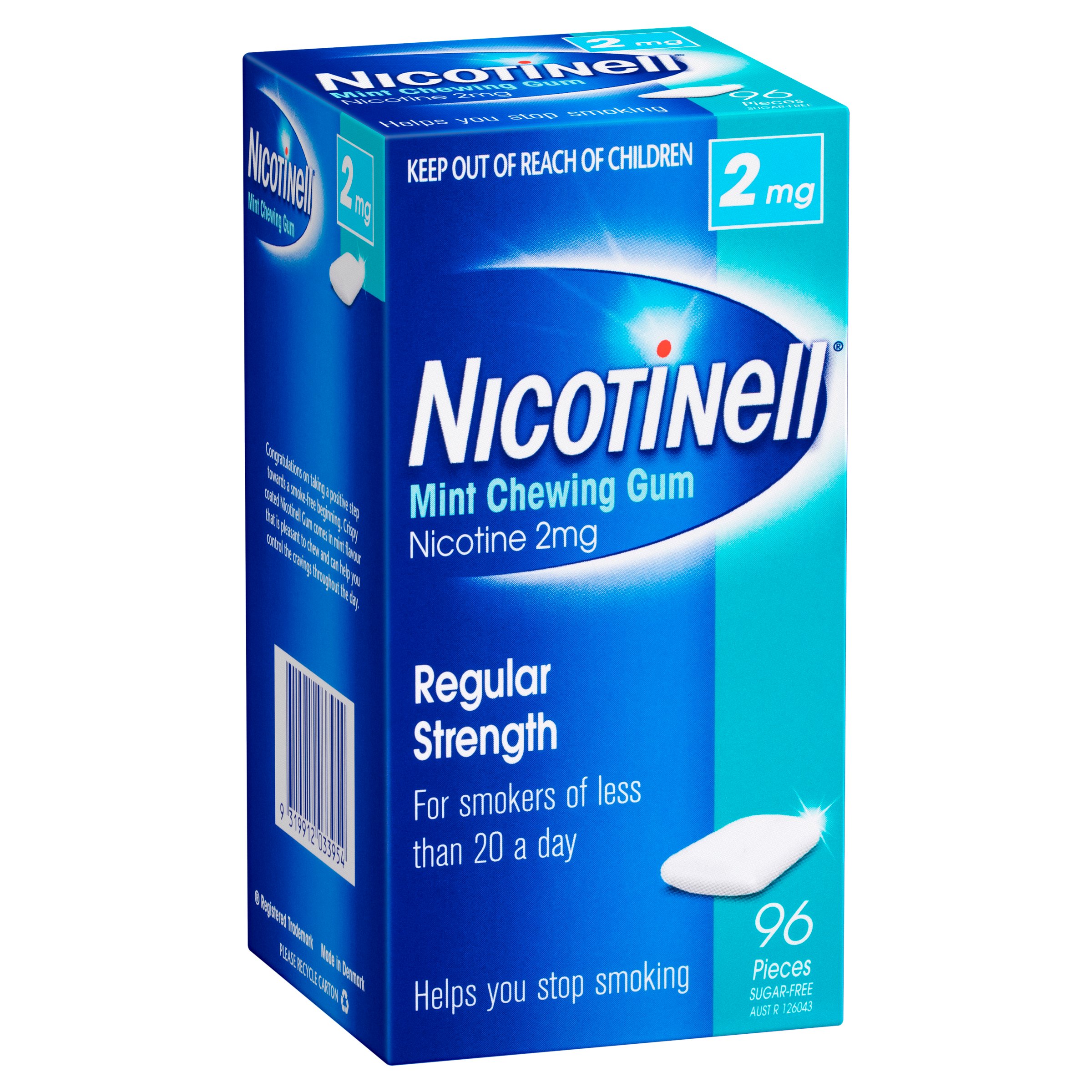 Nicotinell Mint Nicotine Chewing Gum 2mg Regular Strength 96 pieces - Image 6