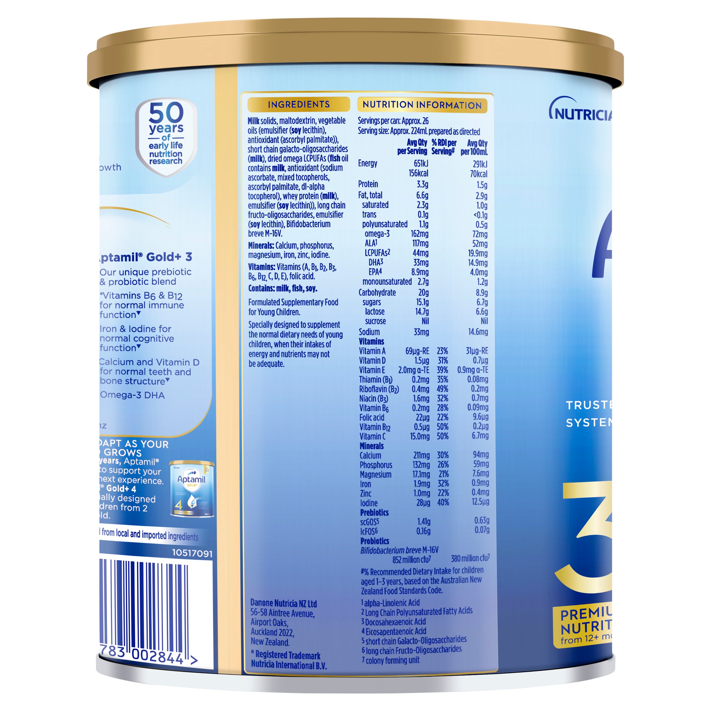 Aptamil Gold+ 3 Premium Toddler Milk Drink From 12+ Months 900g - Image 3