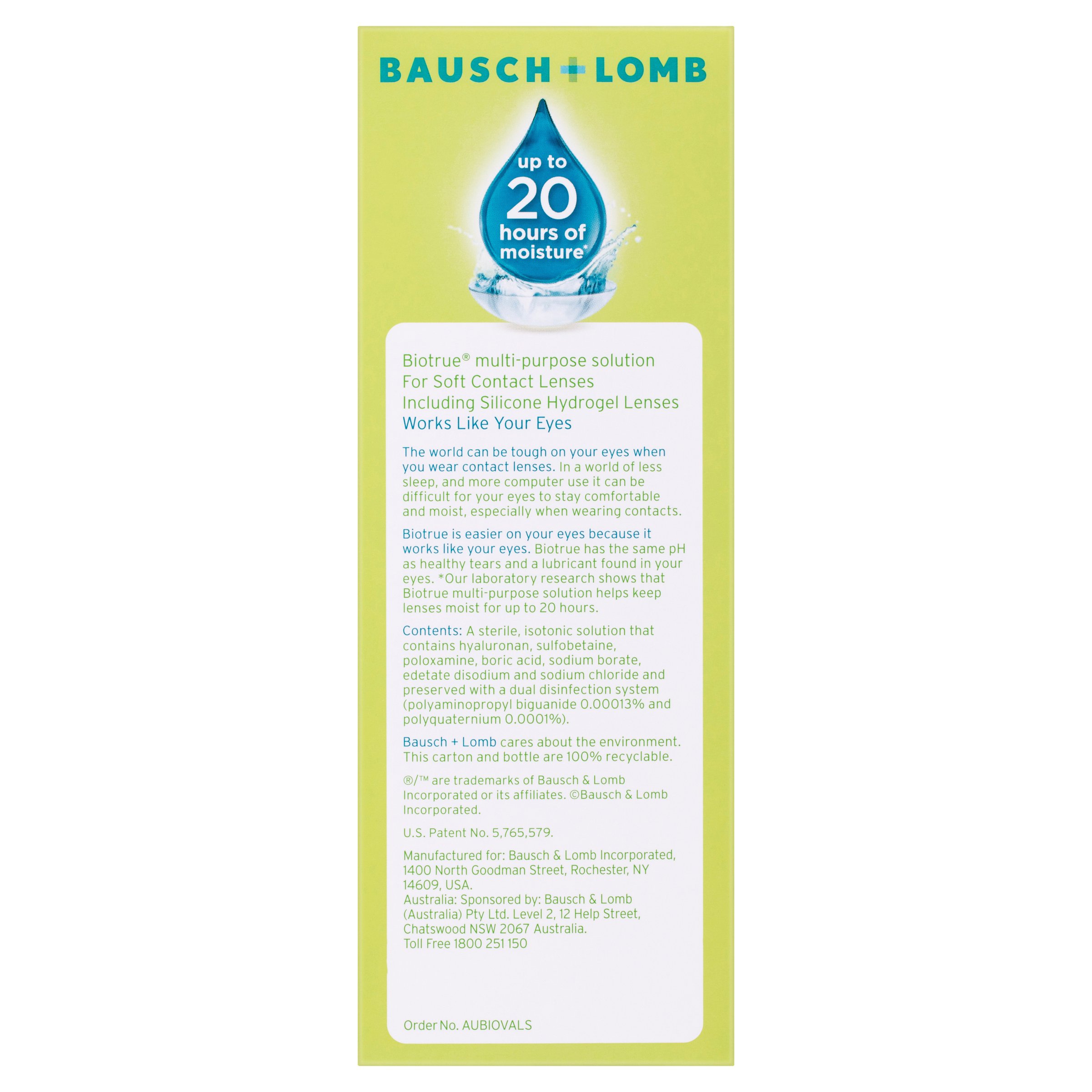 Bausch & Lomb Biotrue Multi Purpose Solution Duo Pack (300ml+120ml) 420ml - Image 3