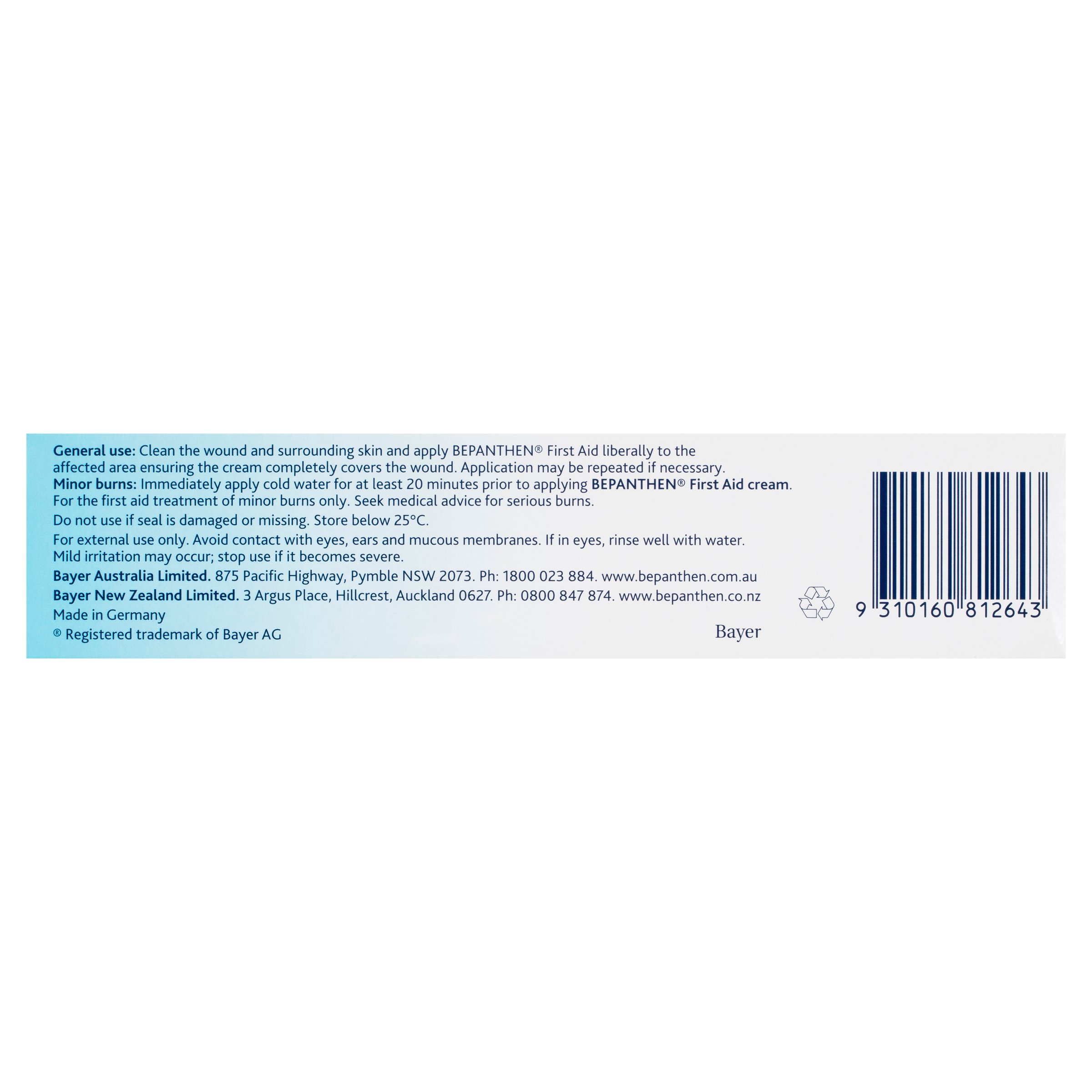 Bepanthen First Aid Antiseptic Cream 100g - Image 3