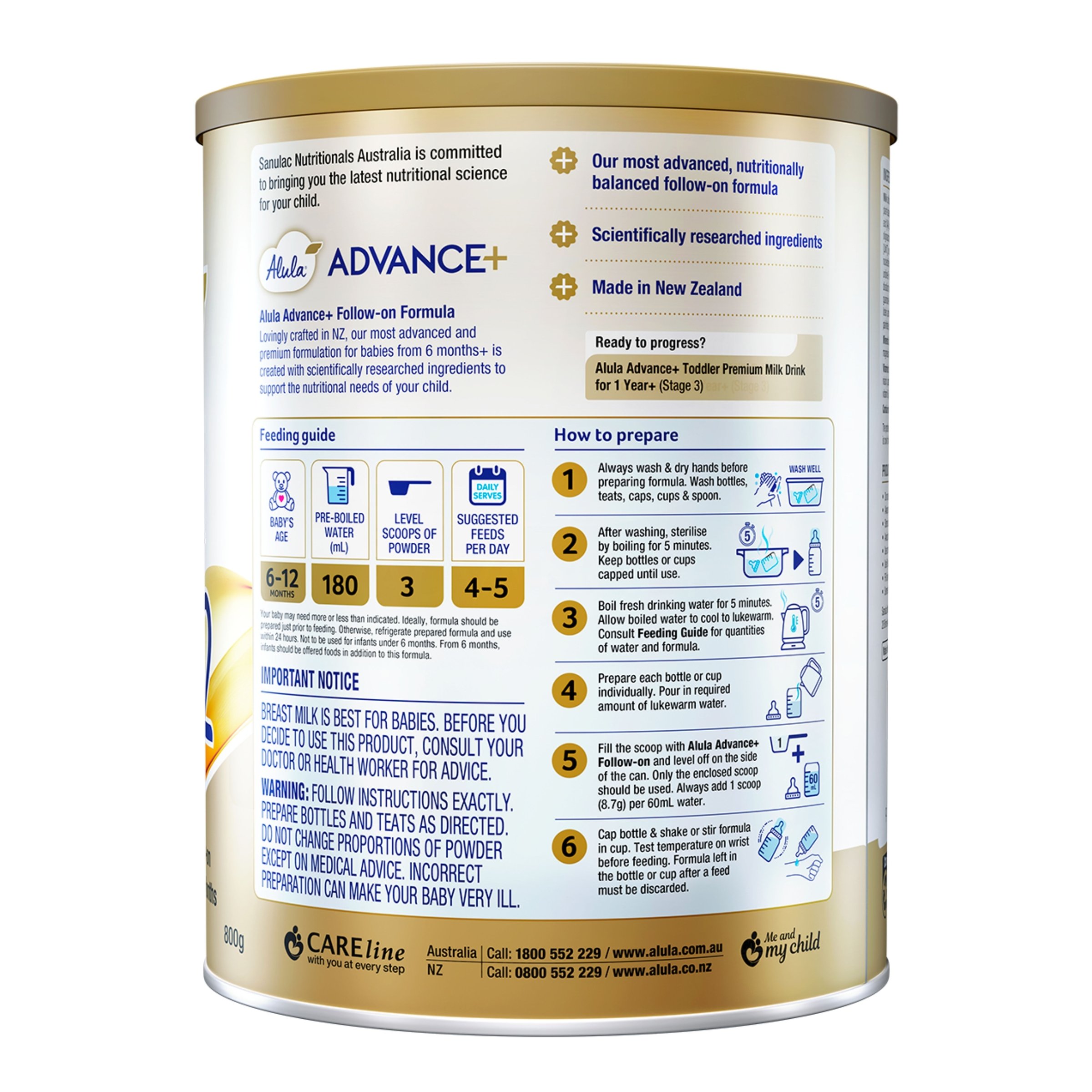 Alula Advance+ Stage 2 Follow-On Formula 6-12 Months 800g - Image 3