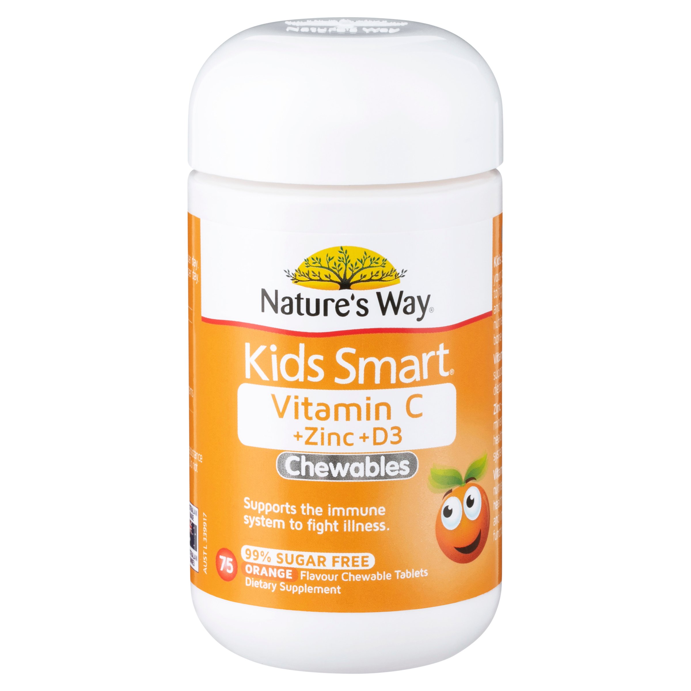 Nature's Way Kids Smart Vitamin C + Zinc + D3 - 75 chewable tablets - Image 8