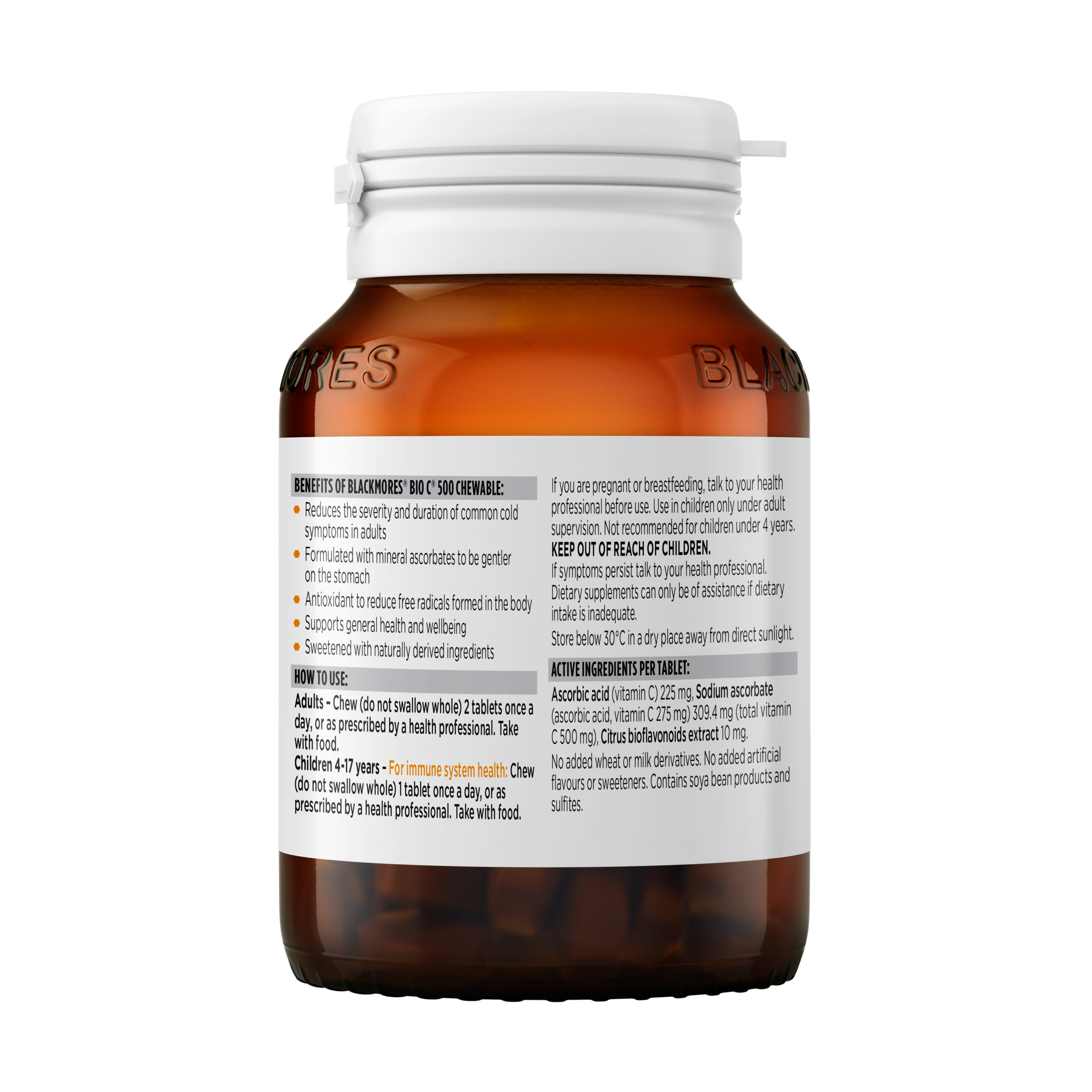 Blackmores Bio C 500 - 50 chewable tablets - Image 2