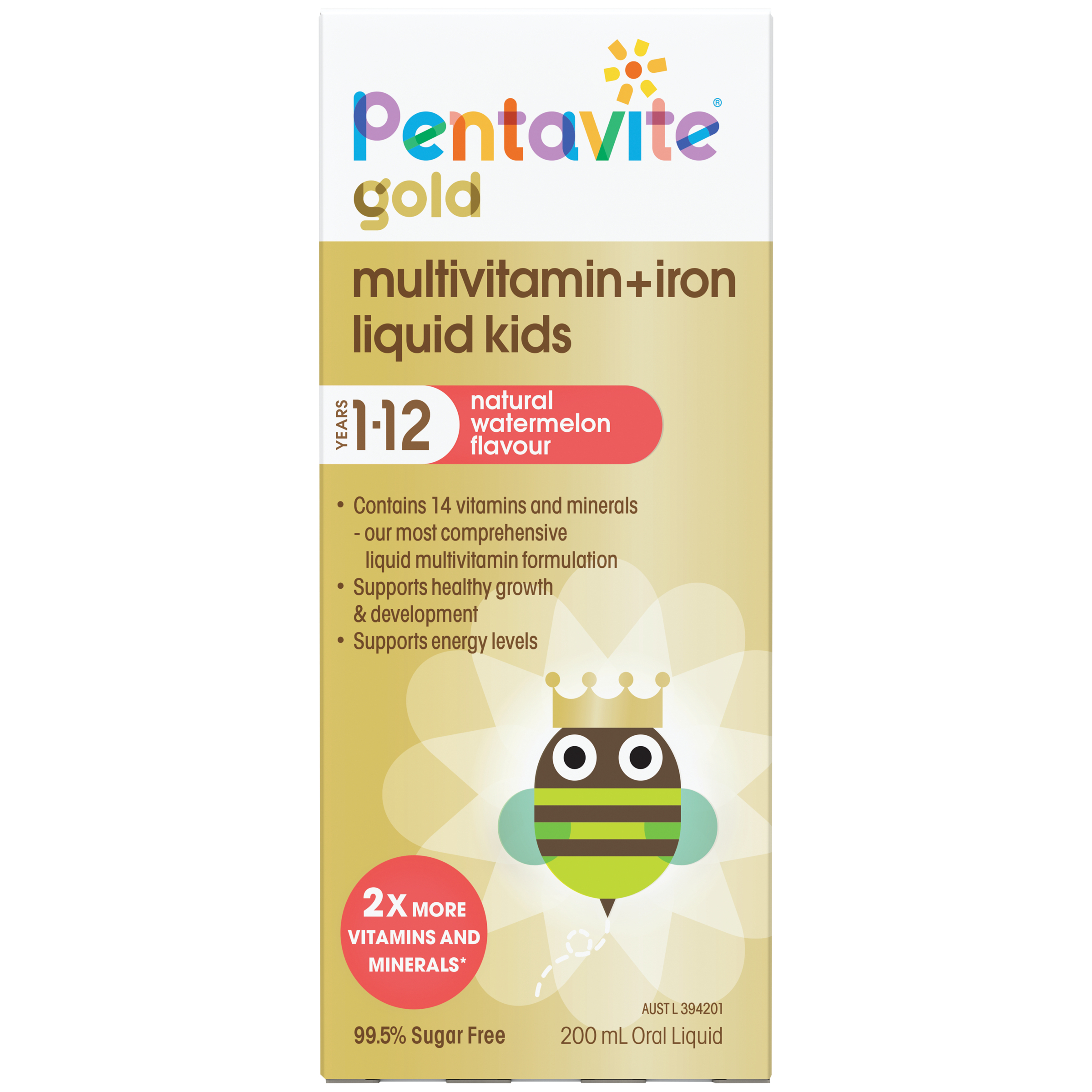 Pentavite Gold Multivitamin + Iron Liquid 200ml - Image 1