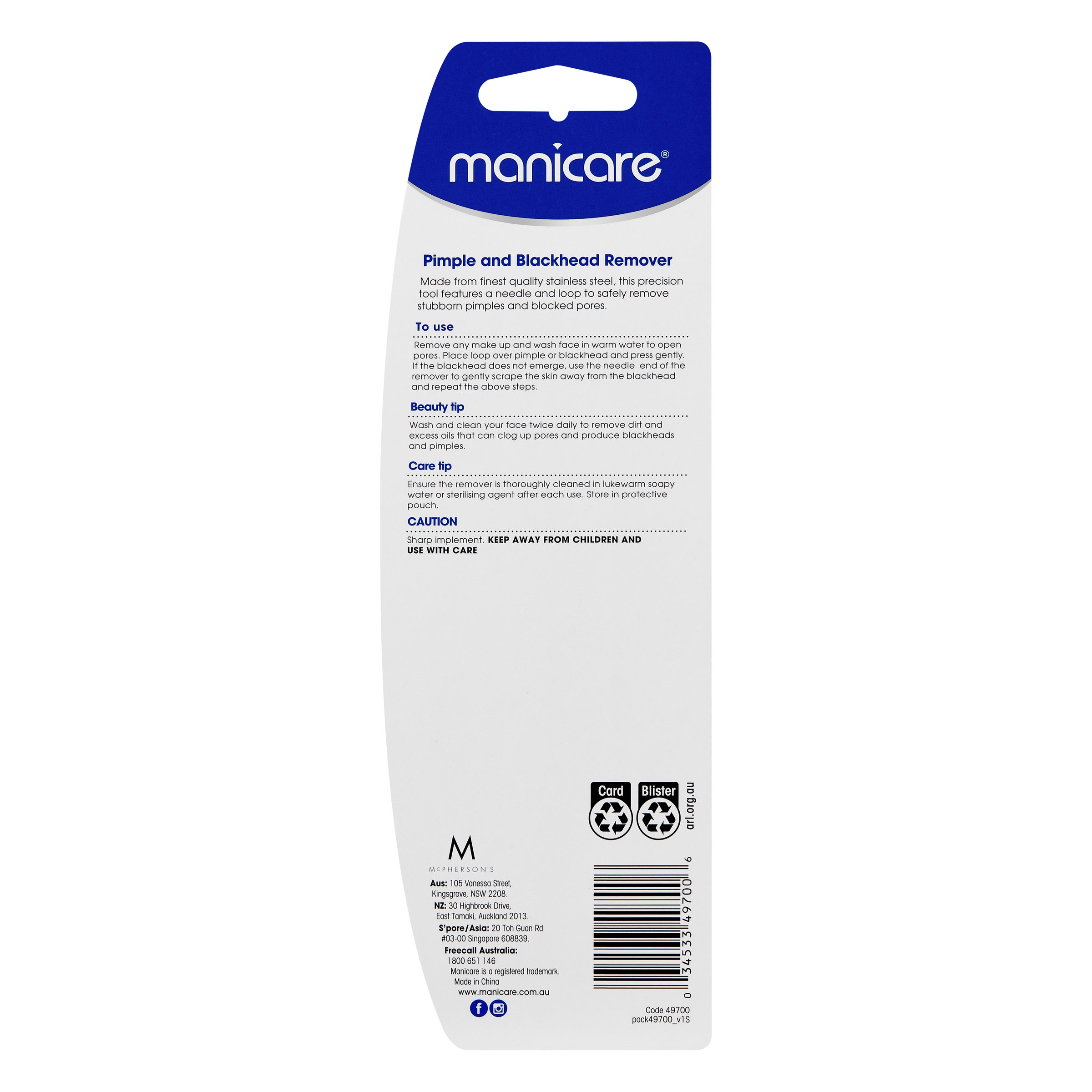 Manicare Pimple & Blackhead Remover 1 each - Image 2