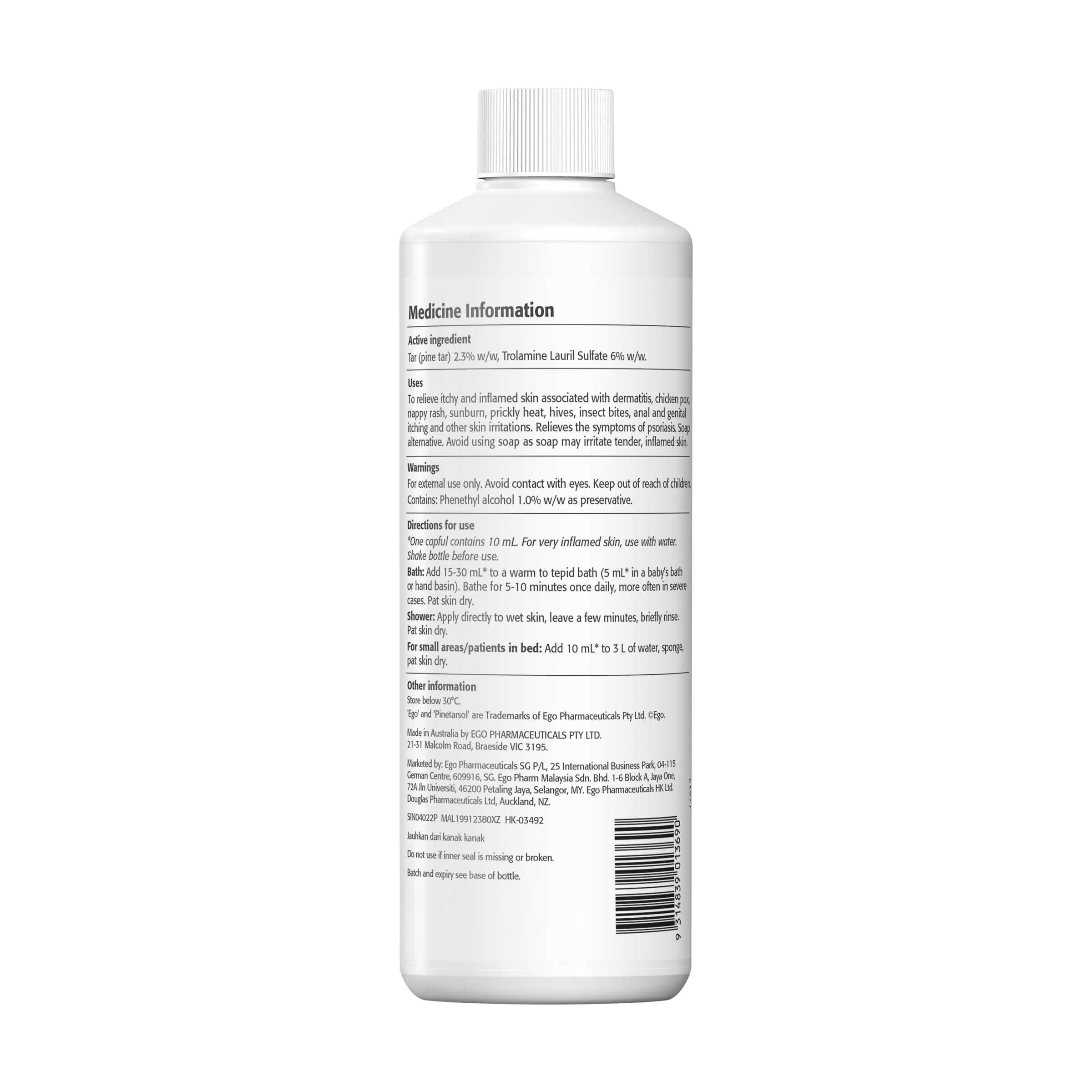 Ego Pinetarsol Solution Liquid 500ml - Image 2