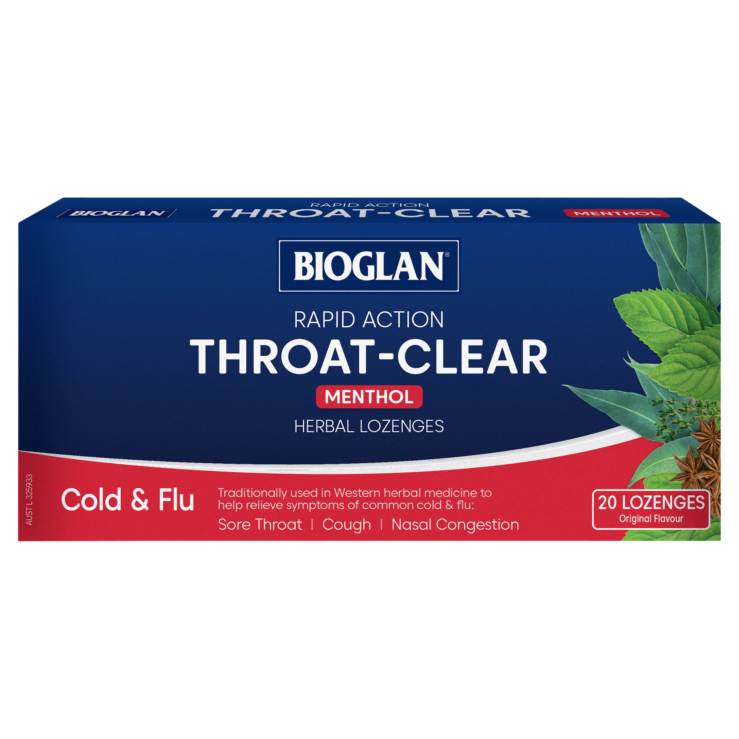 Bioglan Throat Clear Menthol 20 lozenges