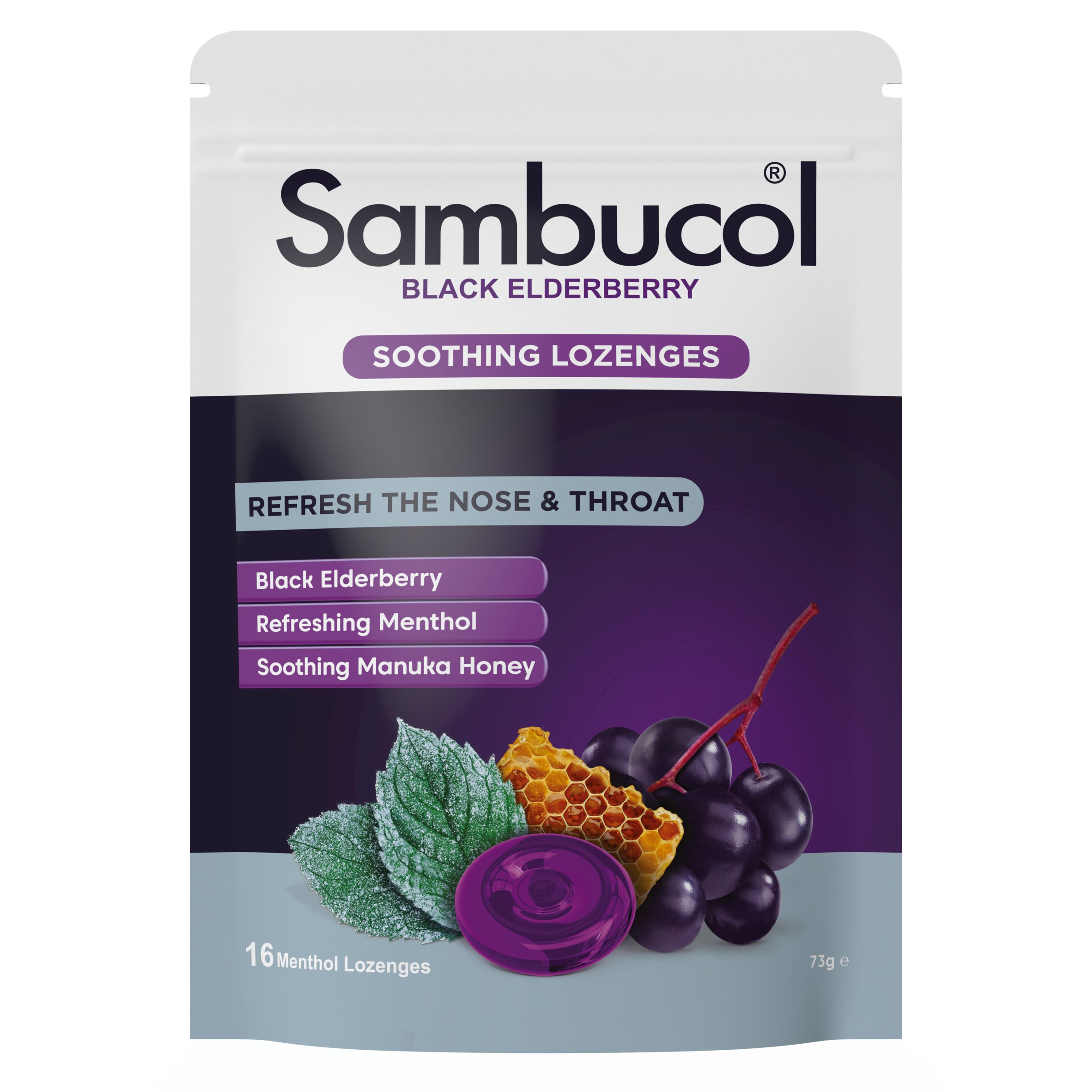 Sambucol Relief Nose + Throat 16 lozenges - Image 1