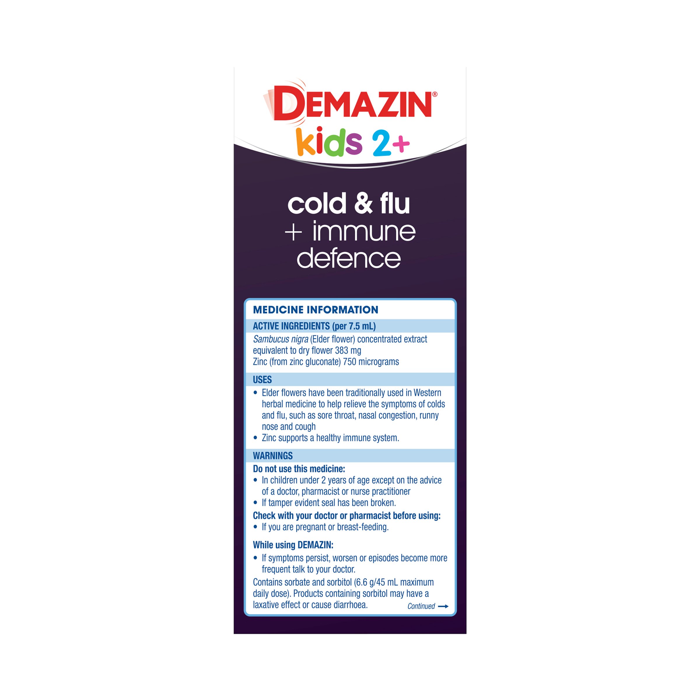 Demazin Cold And Flu + Immune Defence 200ml - Image 3