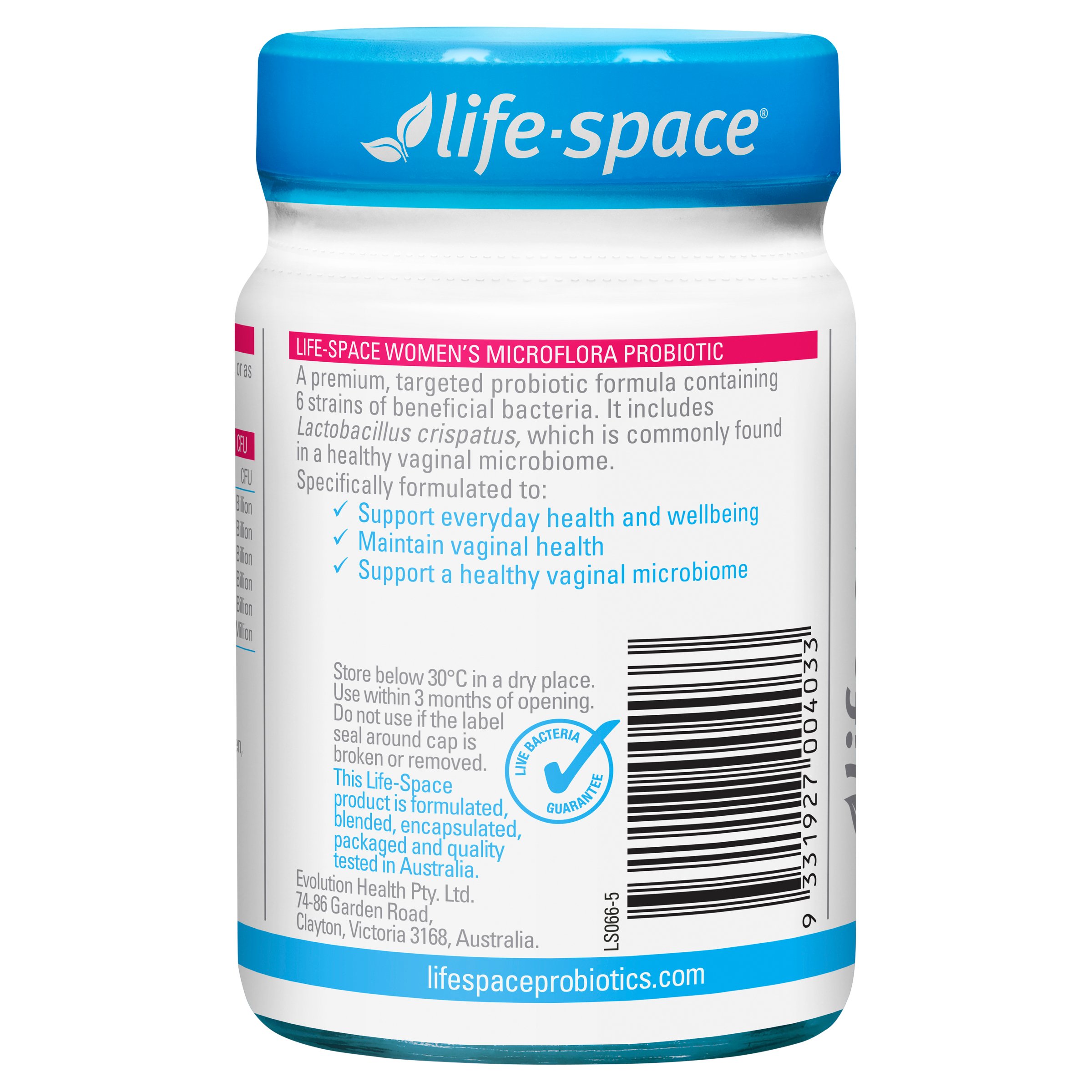 Life-Space Women's Microflora Probiotic 60 capsules - Image 2