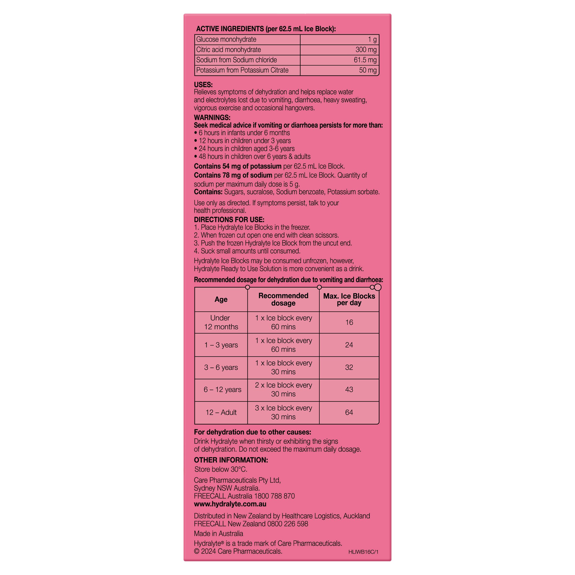 Hydralyte Ice Block Watermelon Burst 16 pack - Image 4