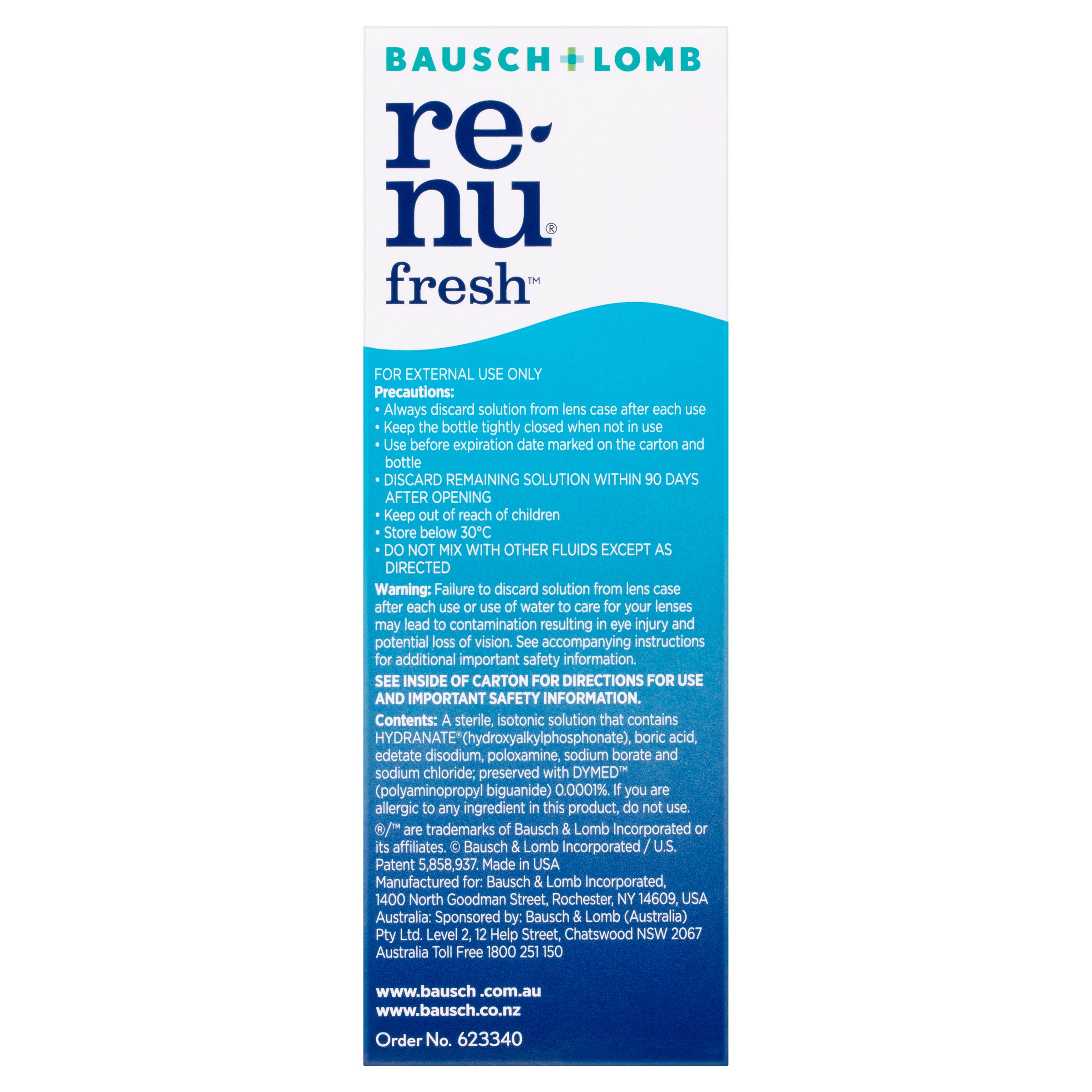 Bausch & Lomb Renu Fresh Multi Purpose Solution Contact Lense 120ml - Image 3