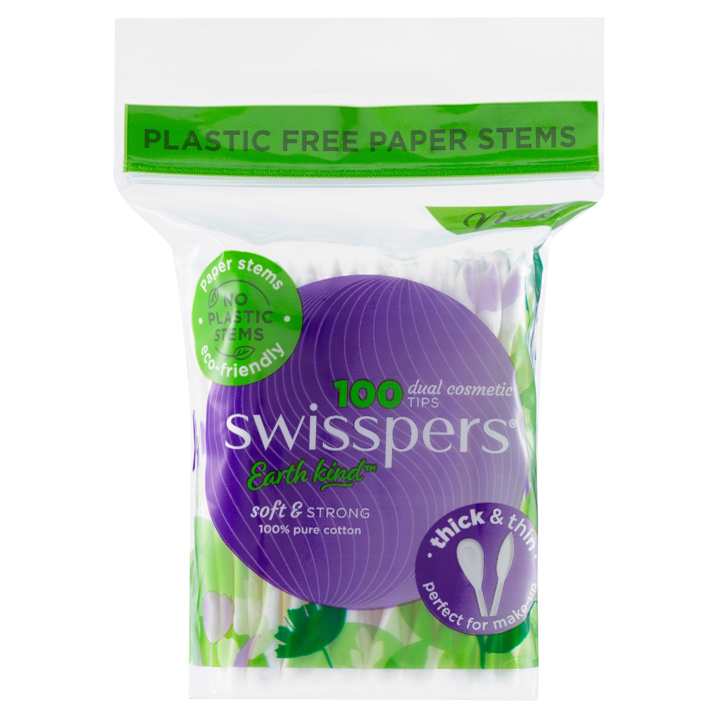 Swisspers Dual Cosmetic Cotton Tips Paper Stems 100 pack - Image 3