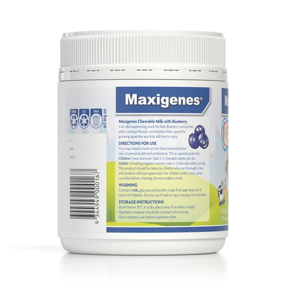 Maxigenes Chewable Milk With Blueberry 150 tablets - Image 2