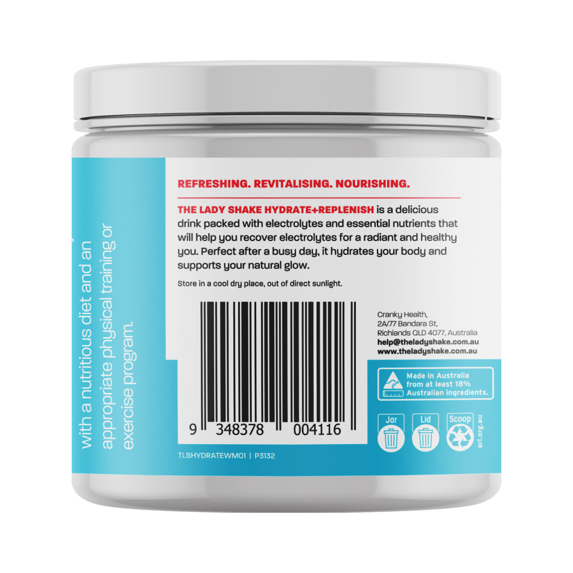 The Lady Shake Hydrate + Replenish Watermelon 125g - Image 3