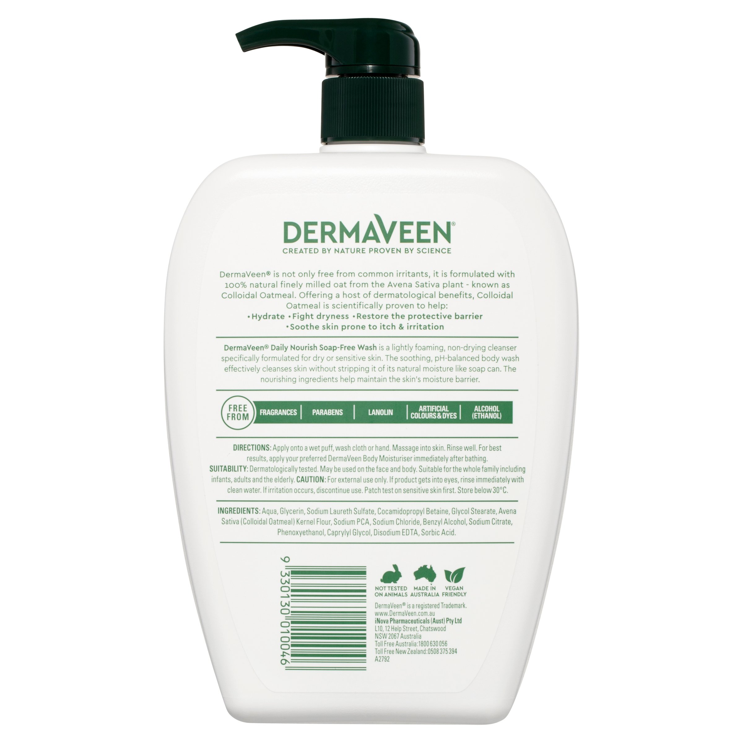 DermaVeen Daily Nourish Soap Free Wash 1 litre - Image 2