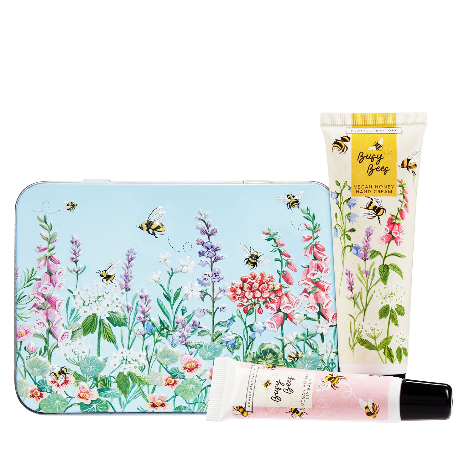 Heathcote & Ivory Busy Bees Hand And Lip Tin 2 piece