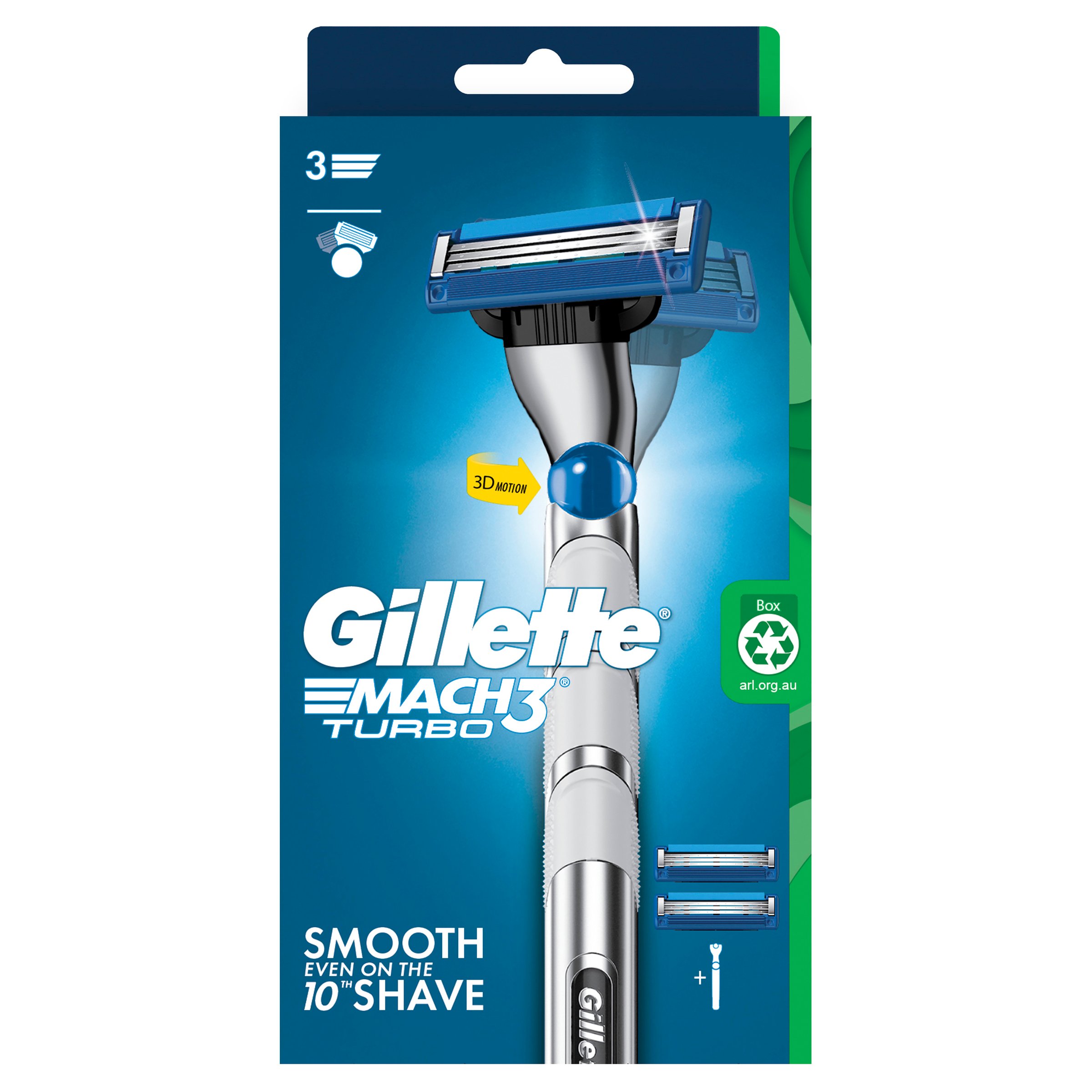 Gillette Mach3 Turbo 3D Razor 2 Up 1 pack - Image 6