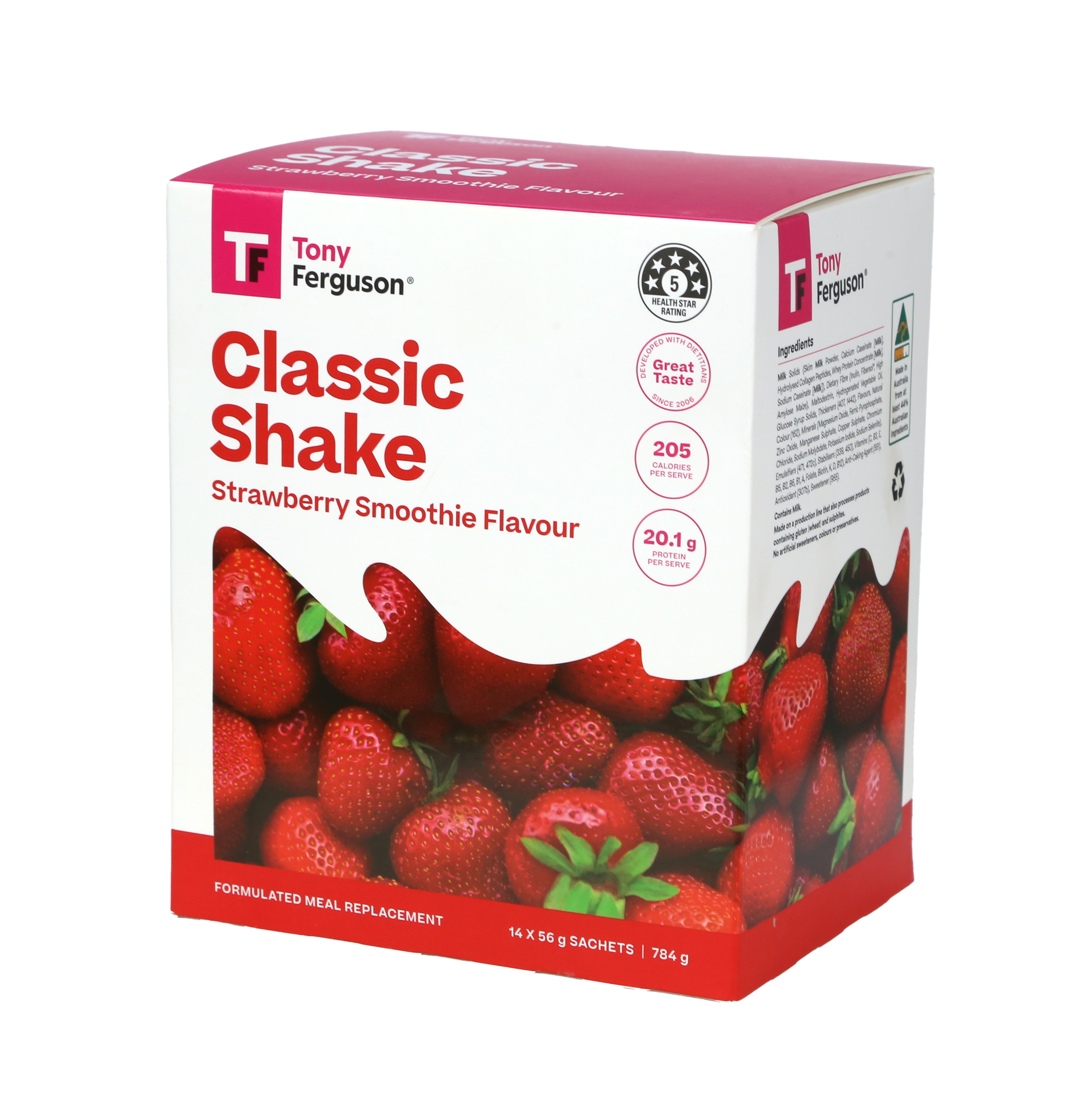 Tony Ferguson Classic Shake Strawberry Smoothie 14 pack - Image 2