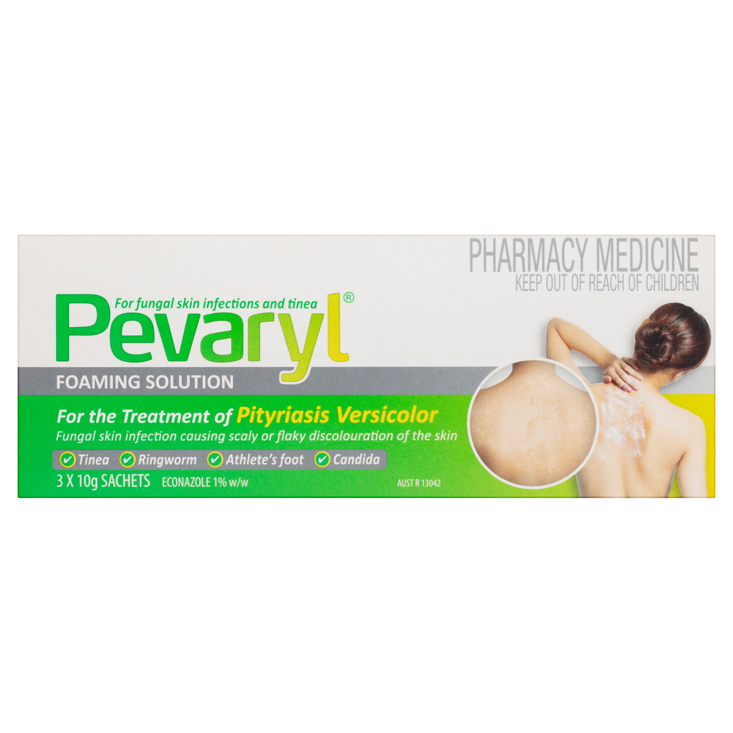 Pevaryl Foaming Solution 1% - 3 sachets - Image 1